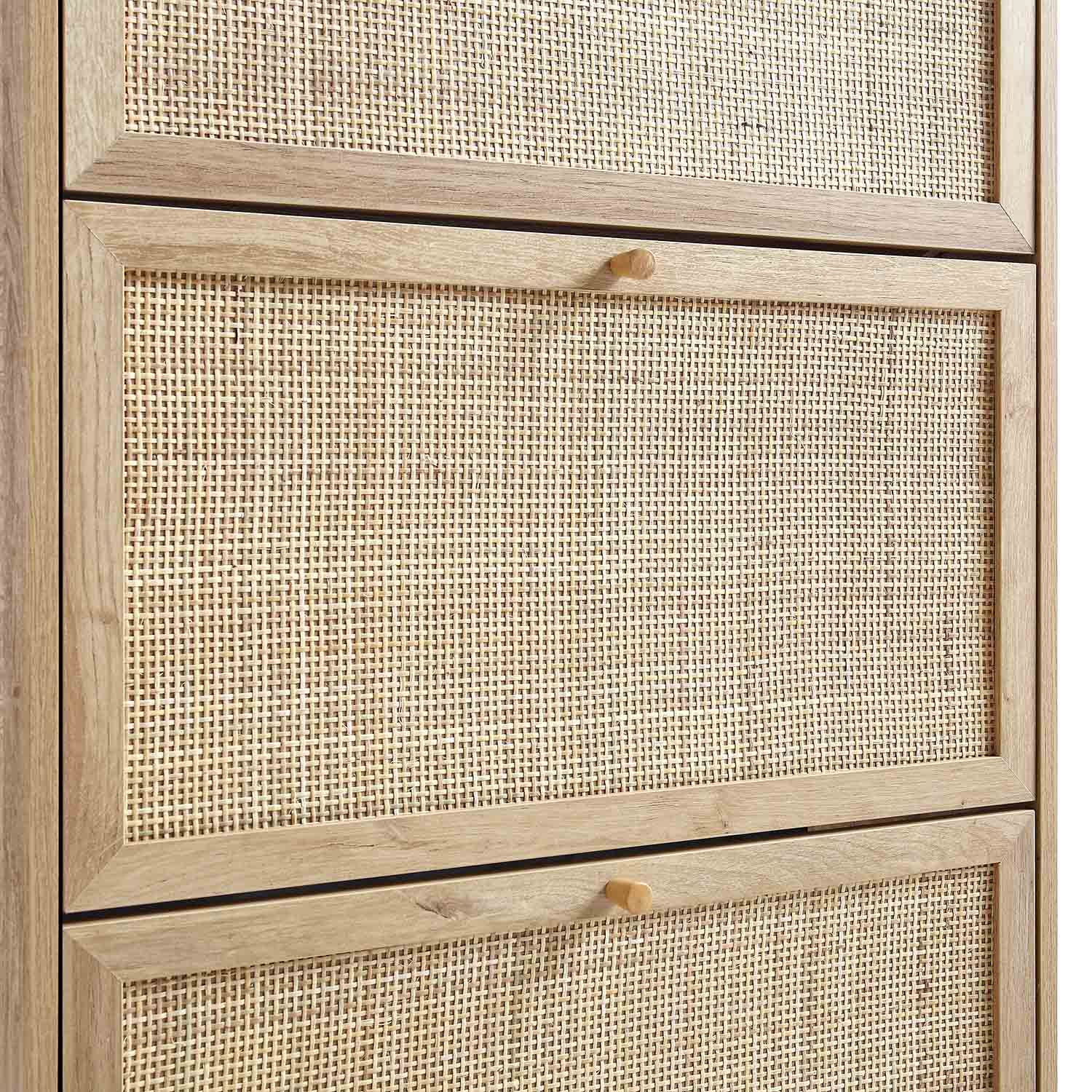 Frances Rattan 3 Tier Shoe Storage Cabinet, Natural - Image 10