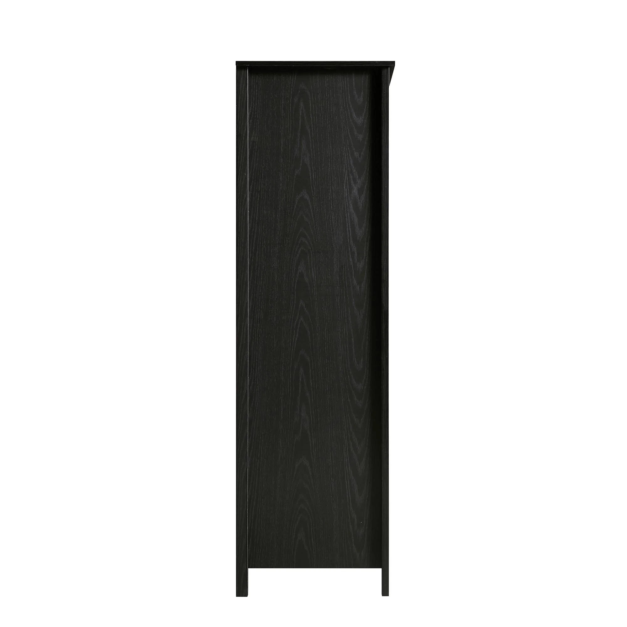 Frances Rattan 4-Door Wardrobe with 2 Drawers, Black - Image 9