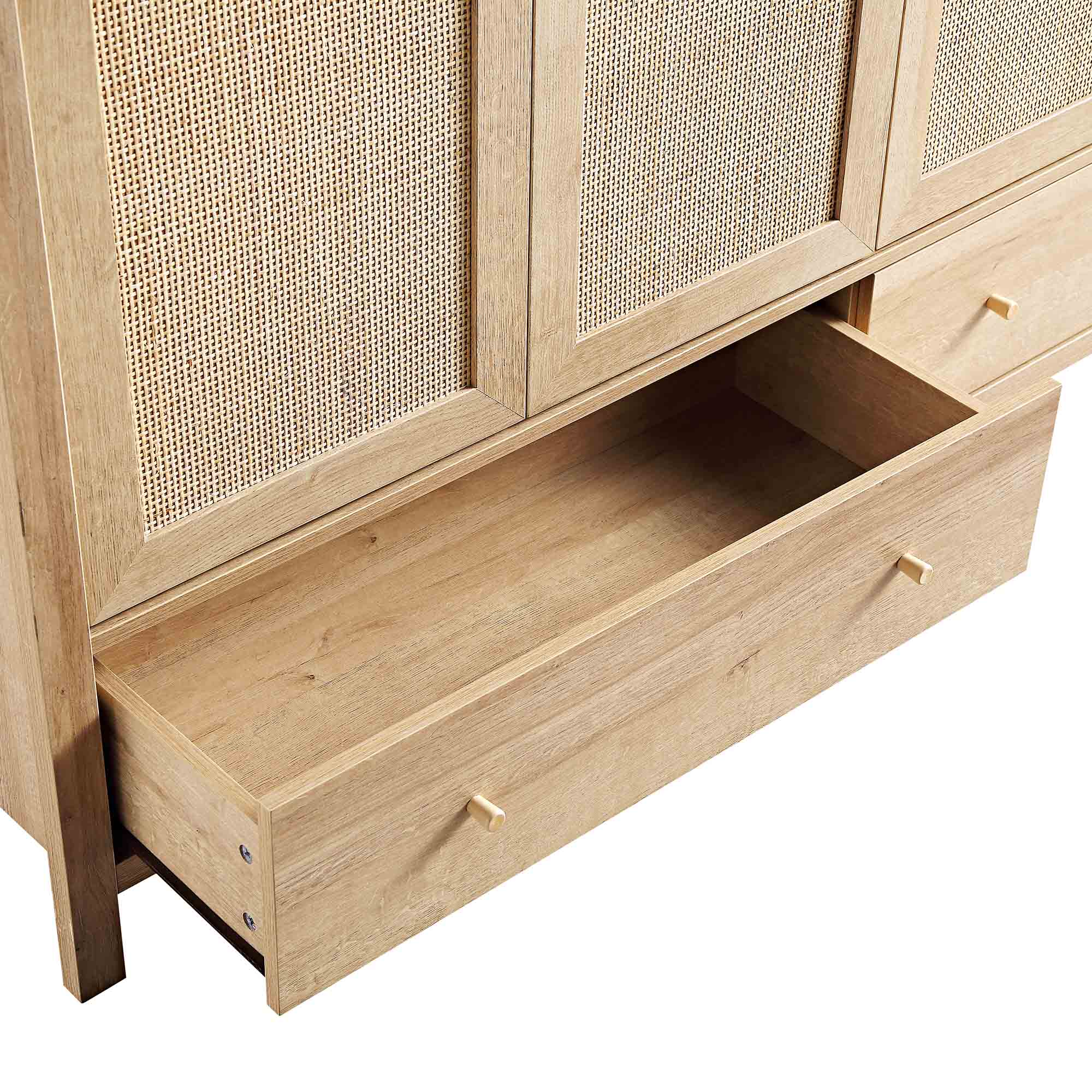 Frances Rattan 4-Door Wardrobe with 2 Drawers, Natural - Image 10