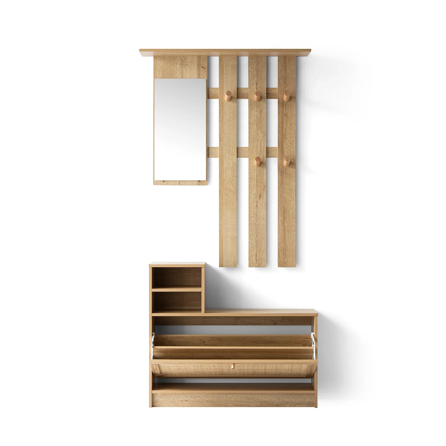 Frances Rattan Hallway Unit with Mirror, Natural - Image 8