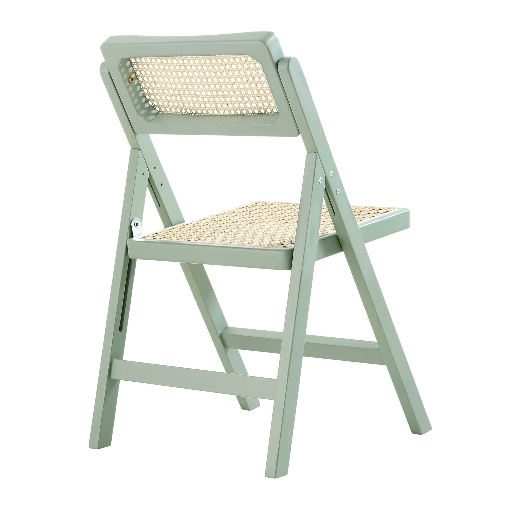 Frances Set of 2 Folding Cane Rattan Chairs, Mint - Image 11