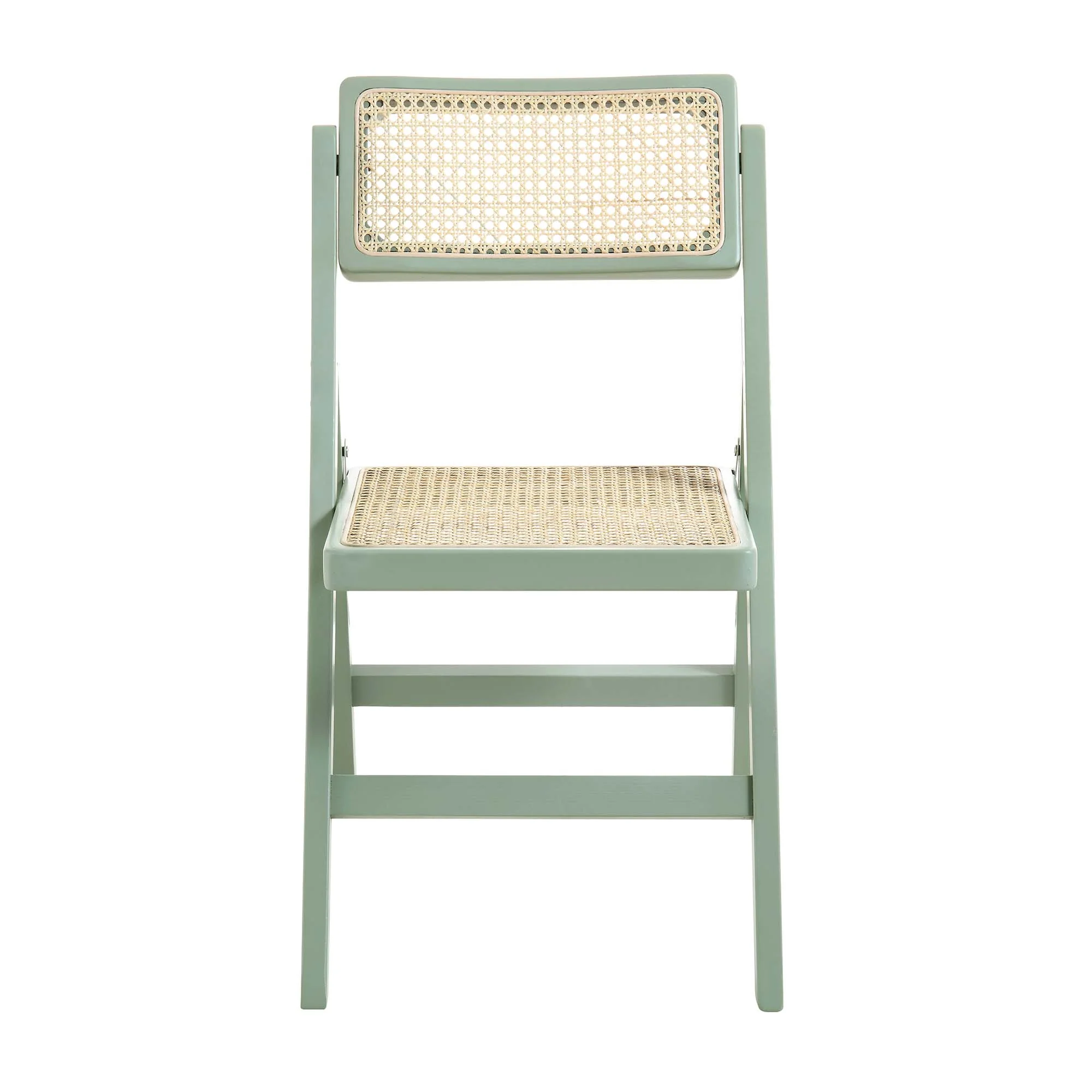 Frances Set of 2 Folding Cane Rattan Chairs, Mint - Image 6