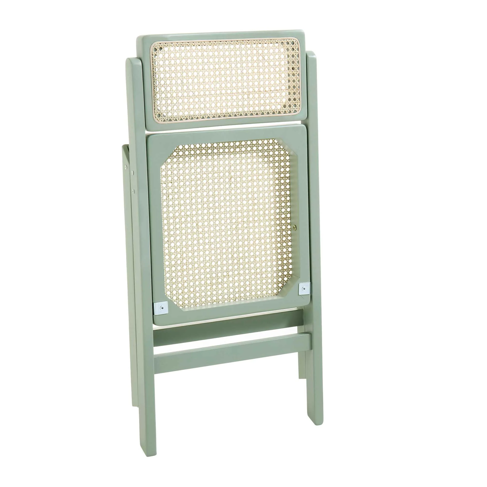 Frances Set of 2 Folding Cane Rattan Chairs, Mint - Image 9