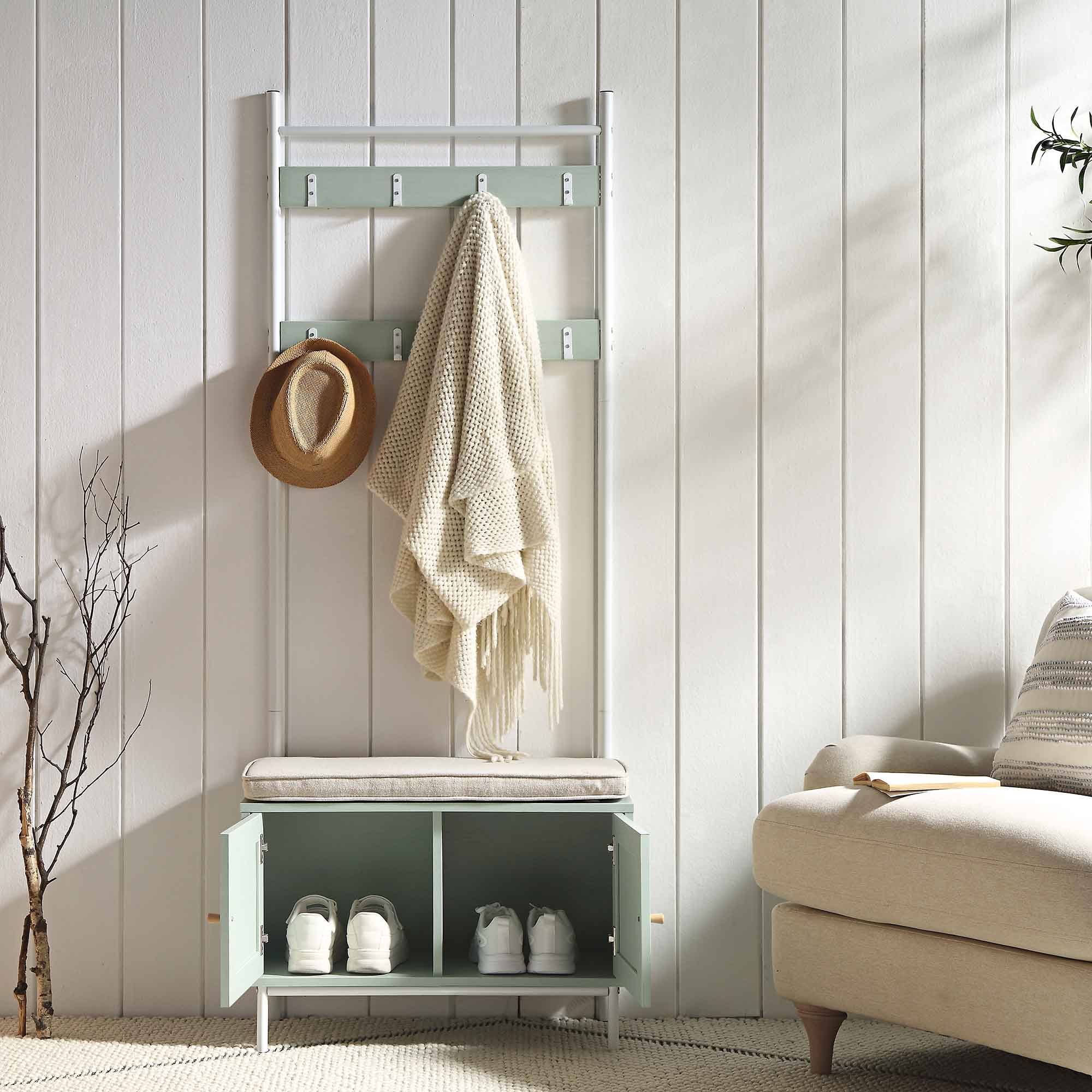 Frances Woven Hallway Unit with Cushion, Mint - Image 3