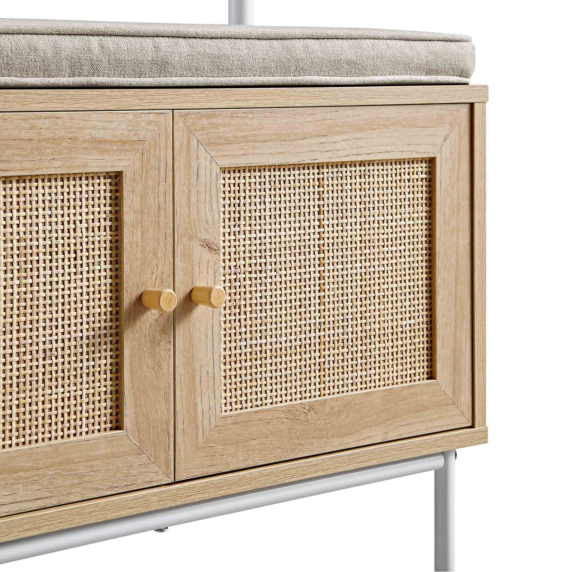 Frances Woven Hallway Unit with Cushion, Natural - Image 11