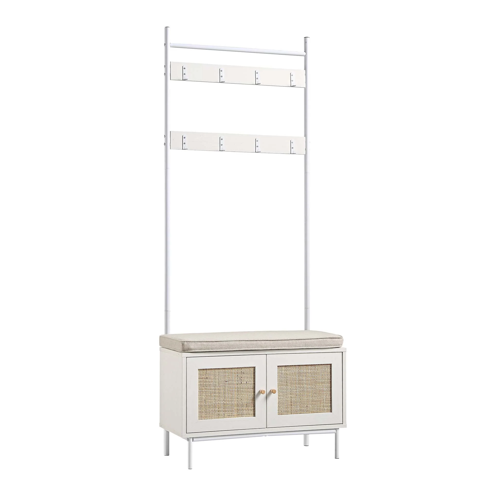 Frances Woven Hallway Unit with Cushion, White - Image 5