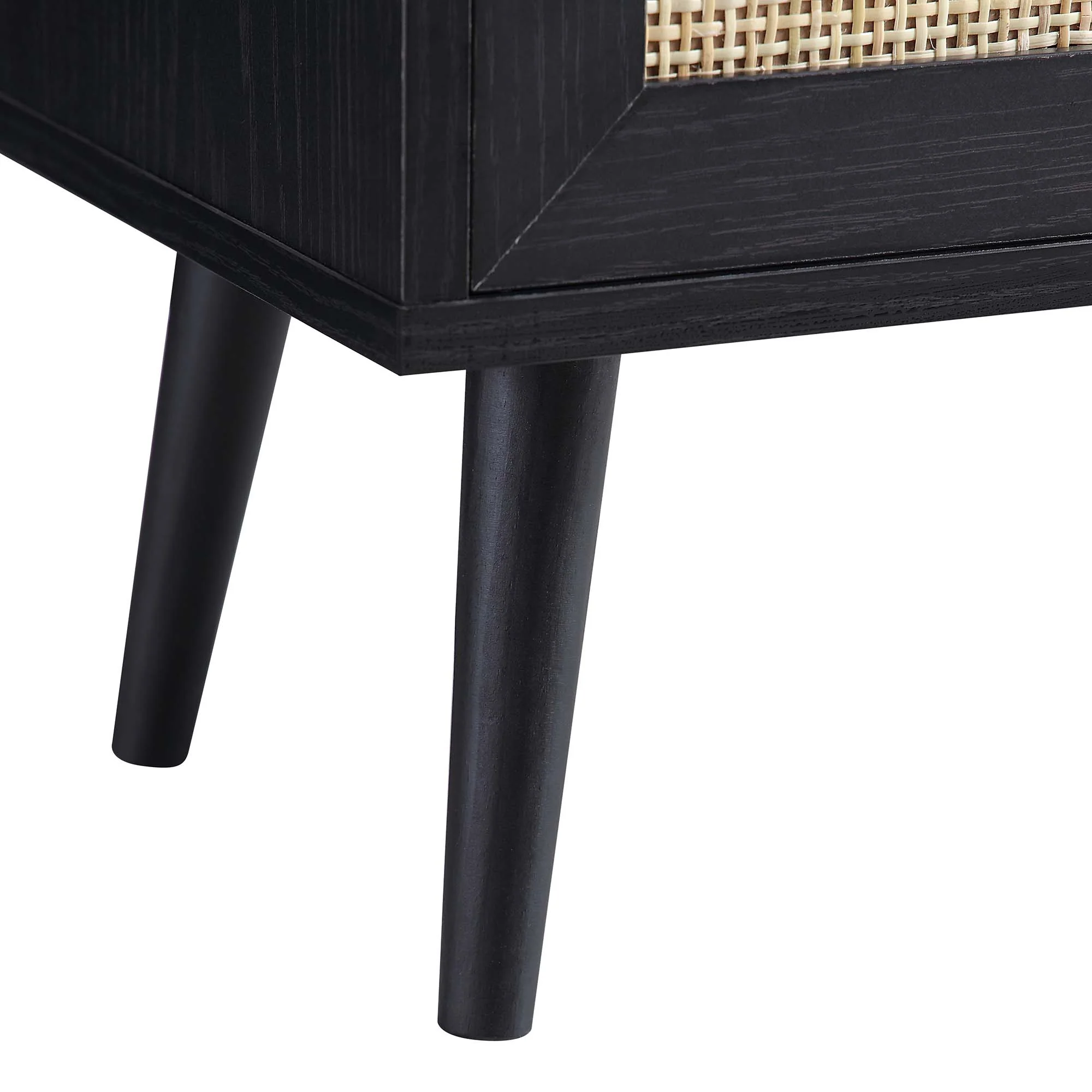 Frances Woven Rattan 1-Door Bathroom Cabinet, Black - Image 12
