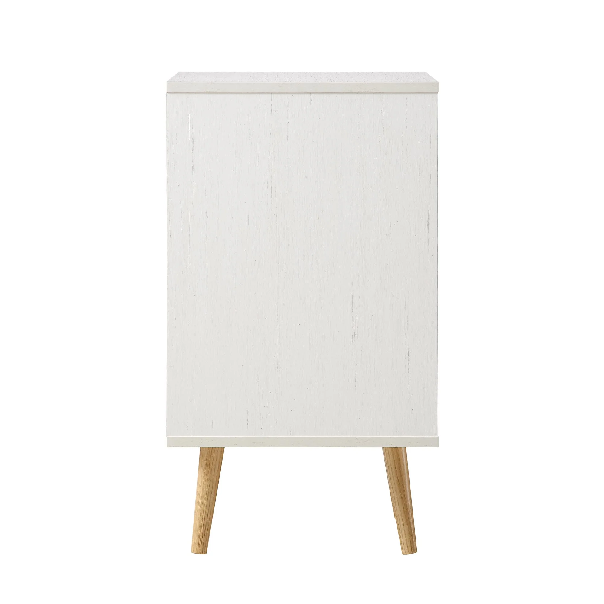 Frances Woven Rattan 1-Door Bedside Table in White - Image 8
