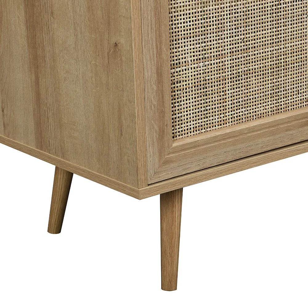 Frances Woven Rattan 1-Door Cabinet in Natural - Image 9