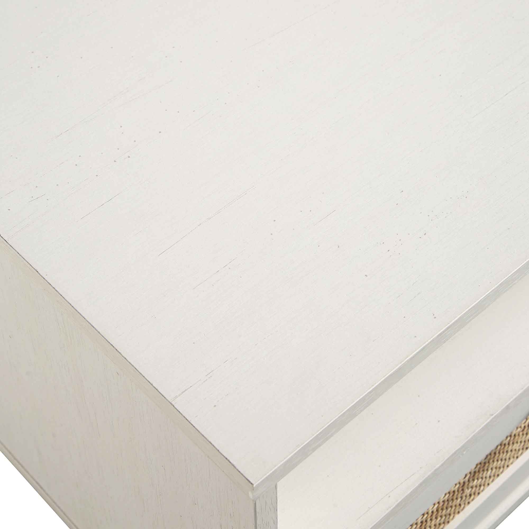 Frances Woven Rattan 160cm 3-Drawer TV Unit, White - Image 13