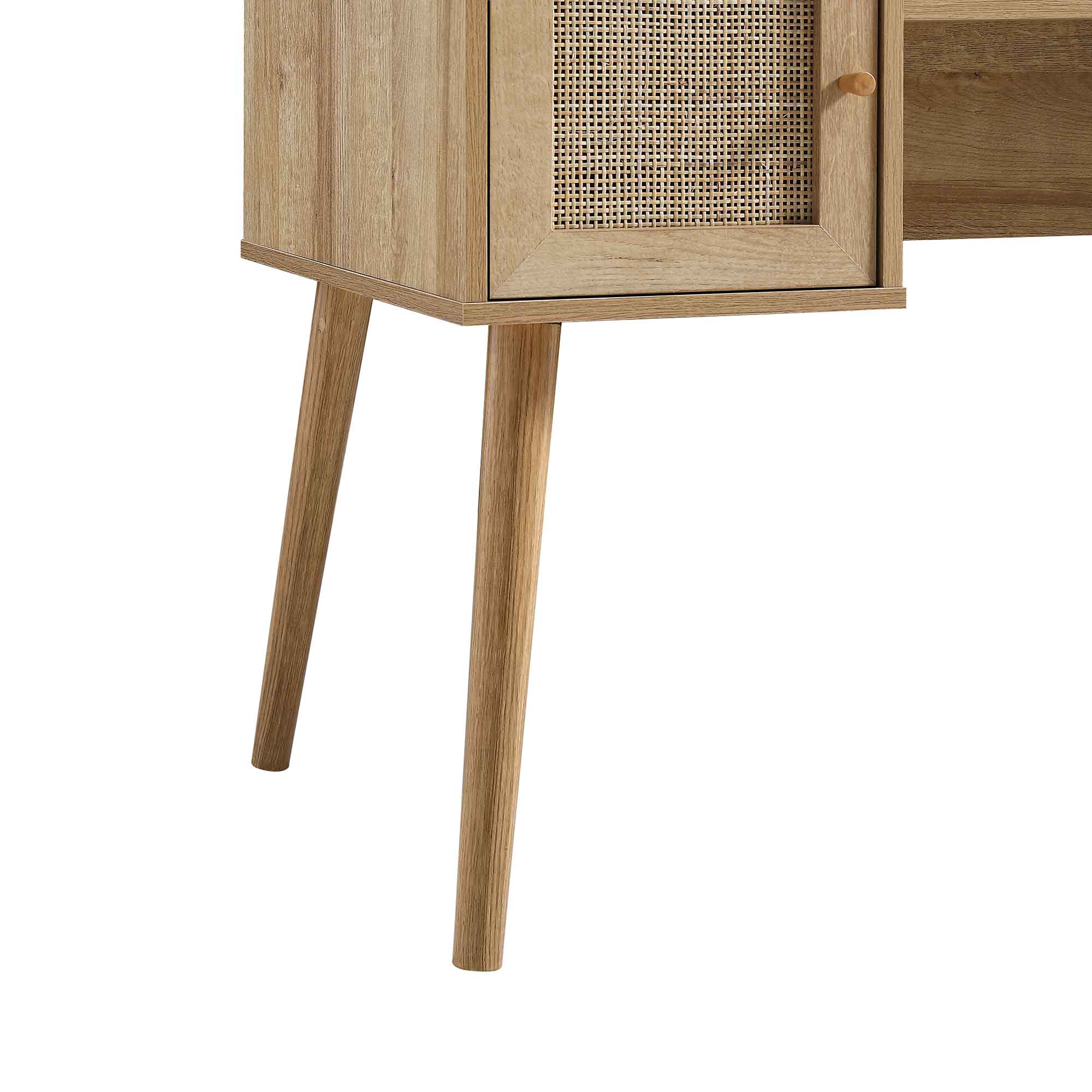 Frances Woven Rattan 2-Door Desk, Natural - Image 11