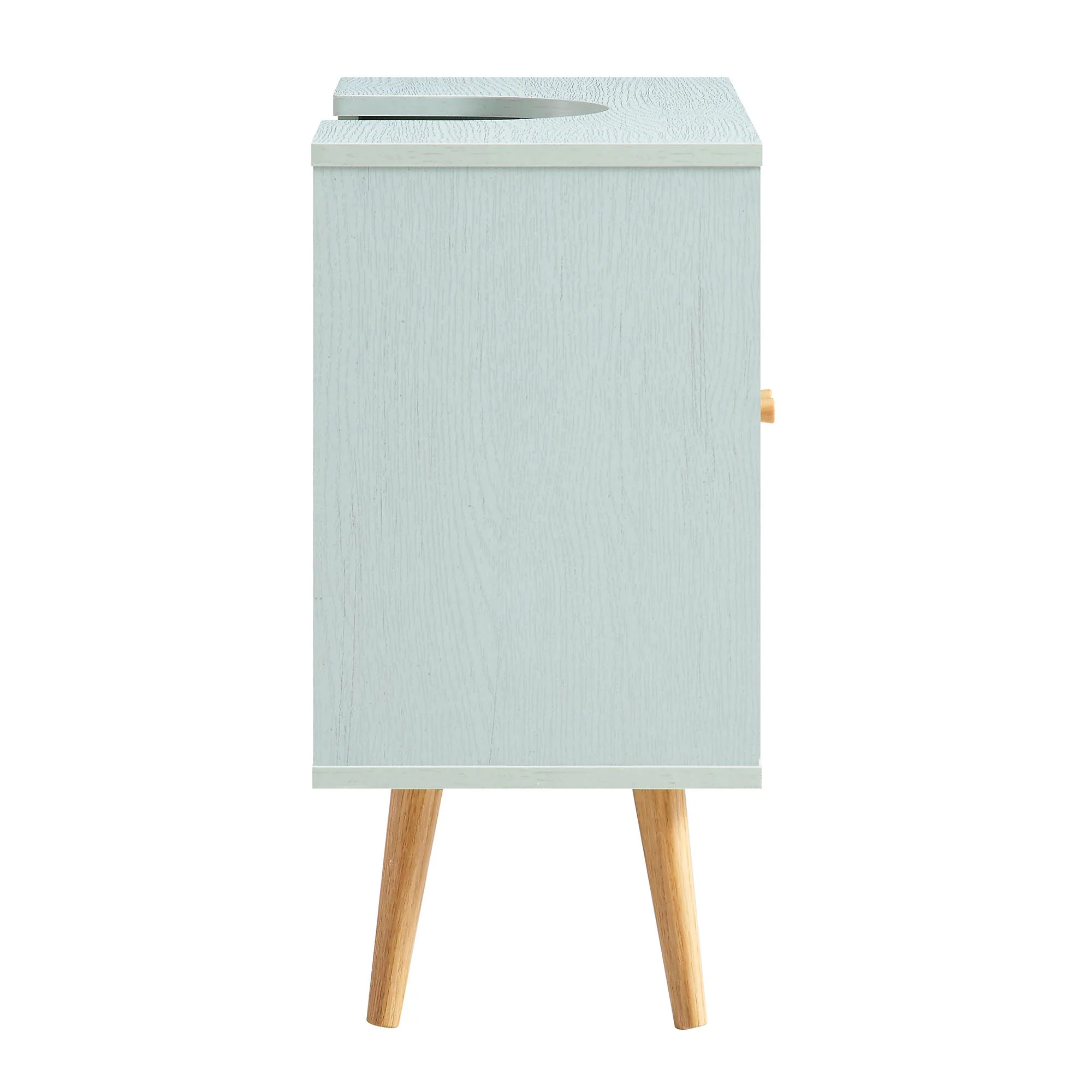 Frances Woven Rattan 2-Door Bathroom Undersink Unit, Mint Green - Image 9