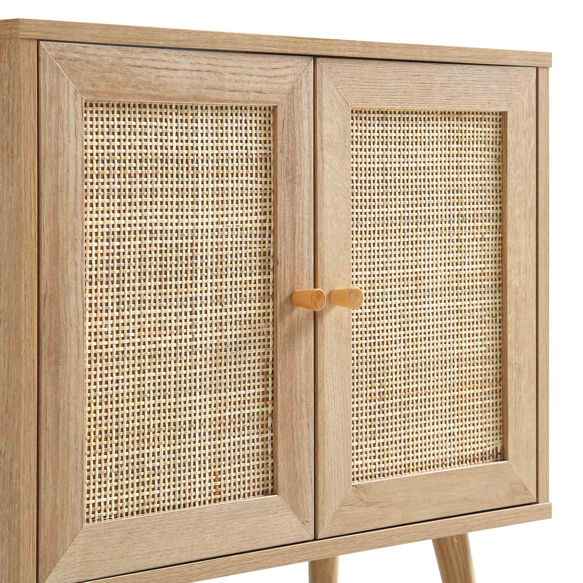 Frances Woven Rattan 2-Door Bathroom Undersink Unit, Natural - Image 11