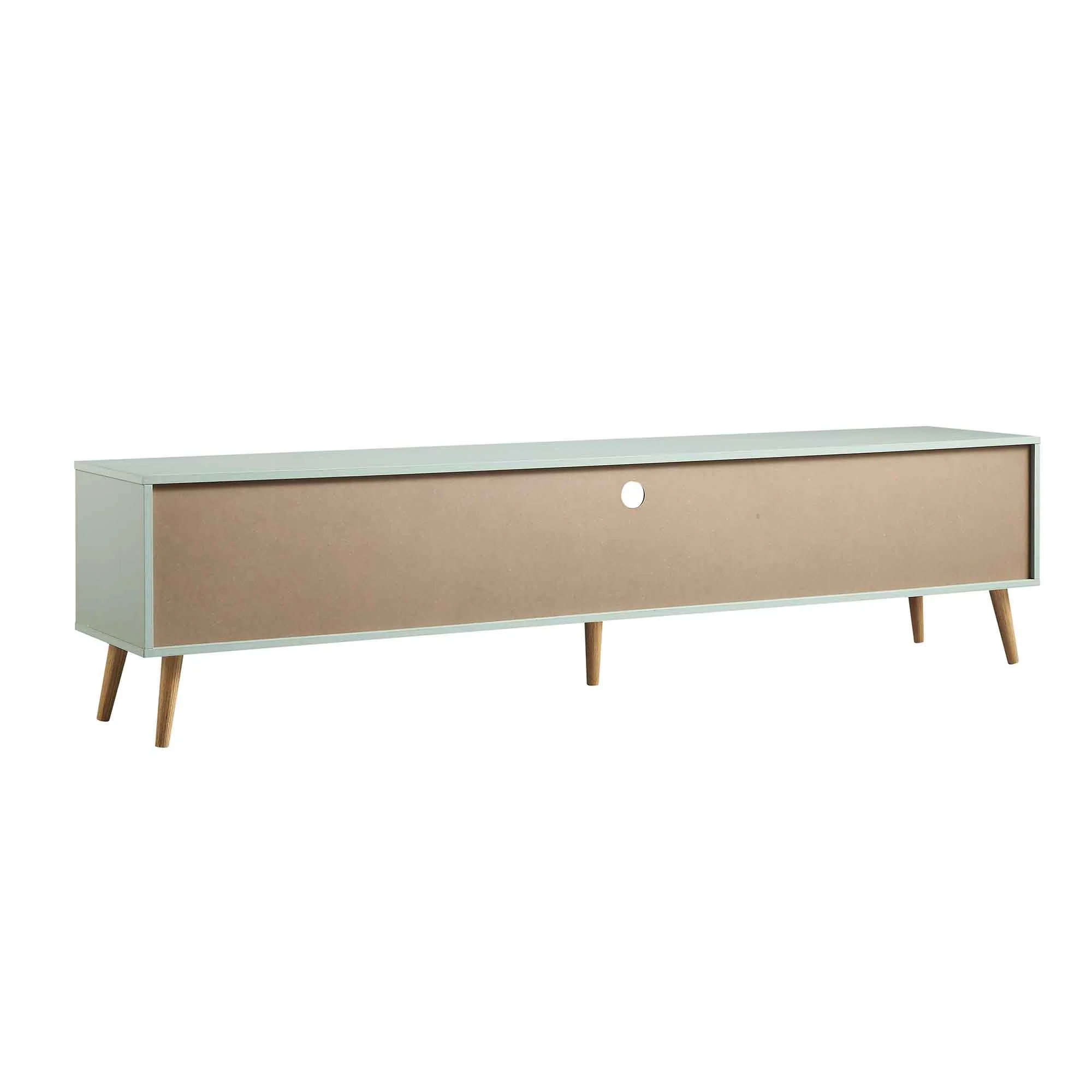 Frances Woven Rattan 200cm Wide TV Unit, Mint - Image 10