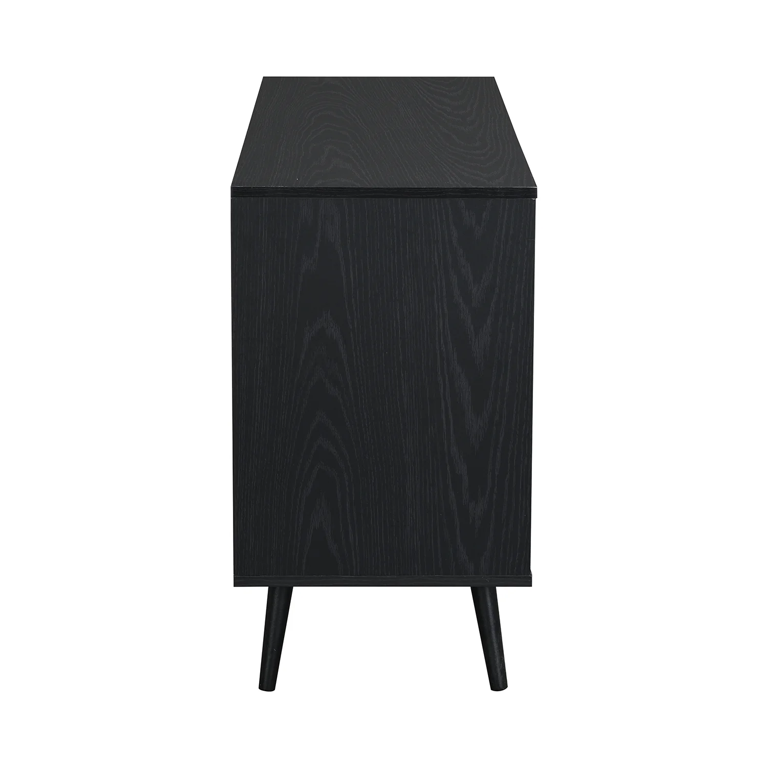 Frances Woven Rattan 3-Door Sideboard, Black - Image 6