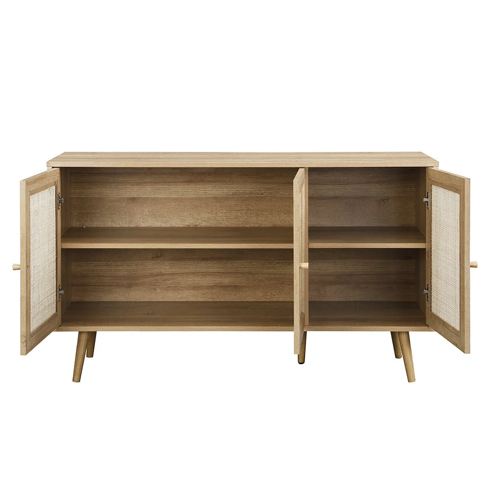 Frances Woven Rattan 3-Door Sideboard, Natural - Image 7