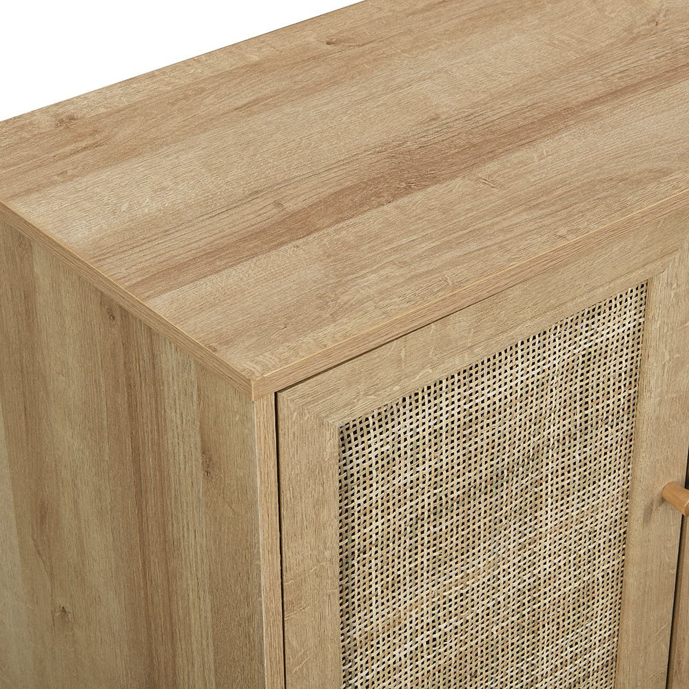 Frances Woven Rattan 3-Door Sideboard, Natural - Image 8