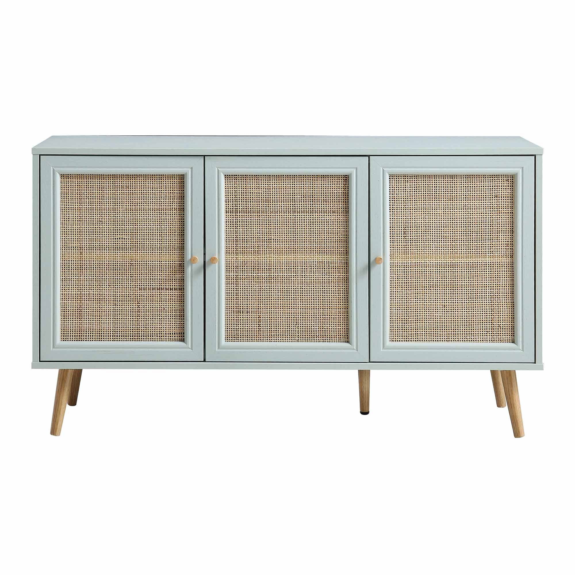 Frances Woven Rattan 3-Door Sideboard, Mint - Image 3