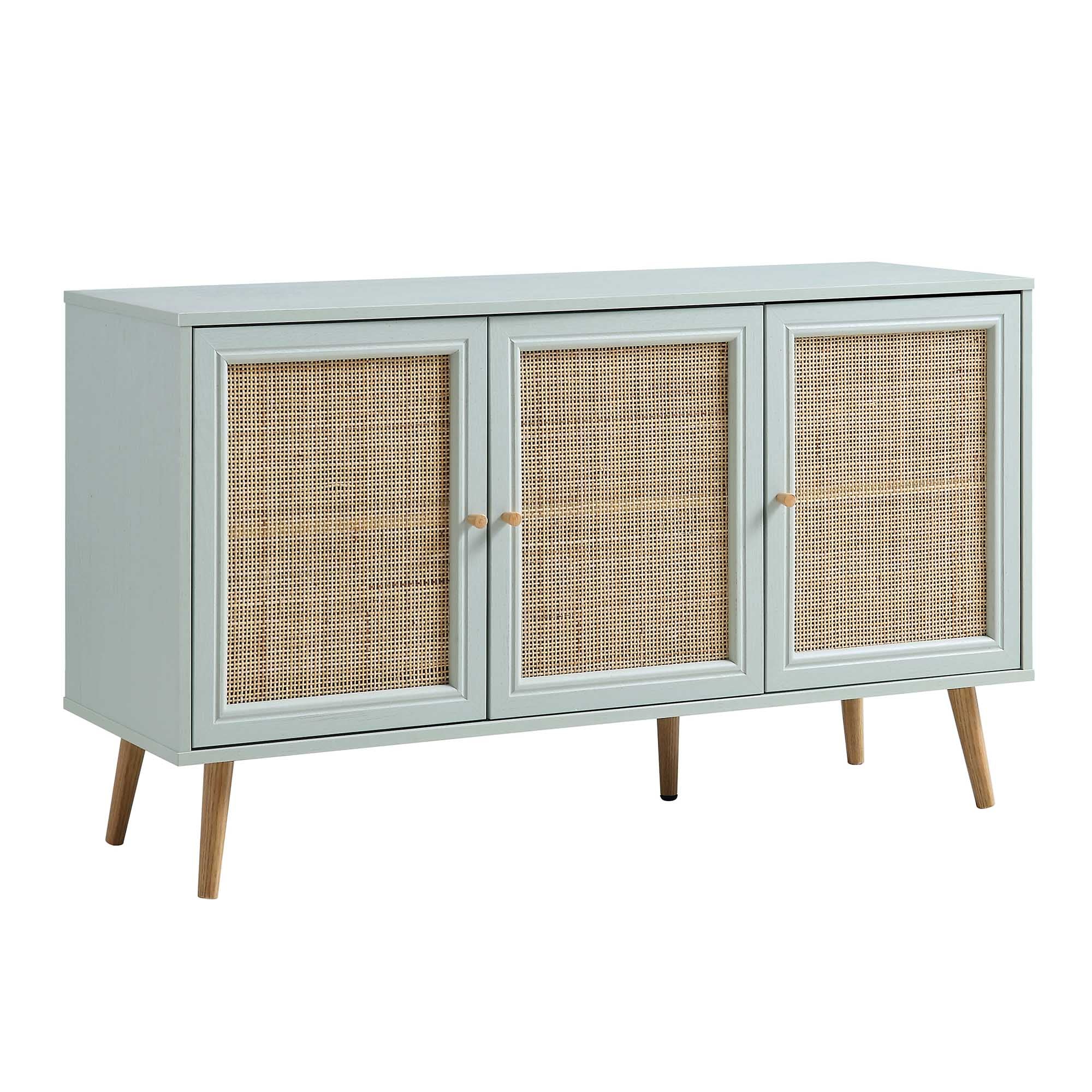 Frances Woven Rattan 3-Door Sideboard, Mint - Image 4