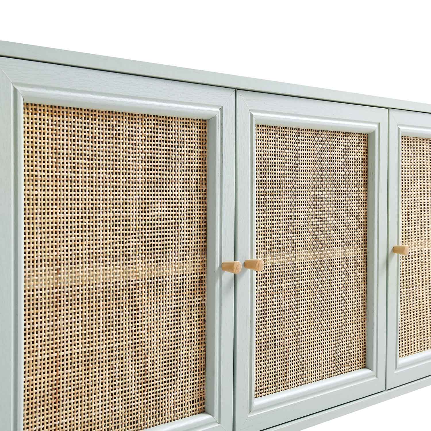 Frances Woven Rattan 3-Door Sideboard, Mint - Image 9