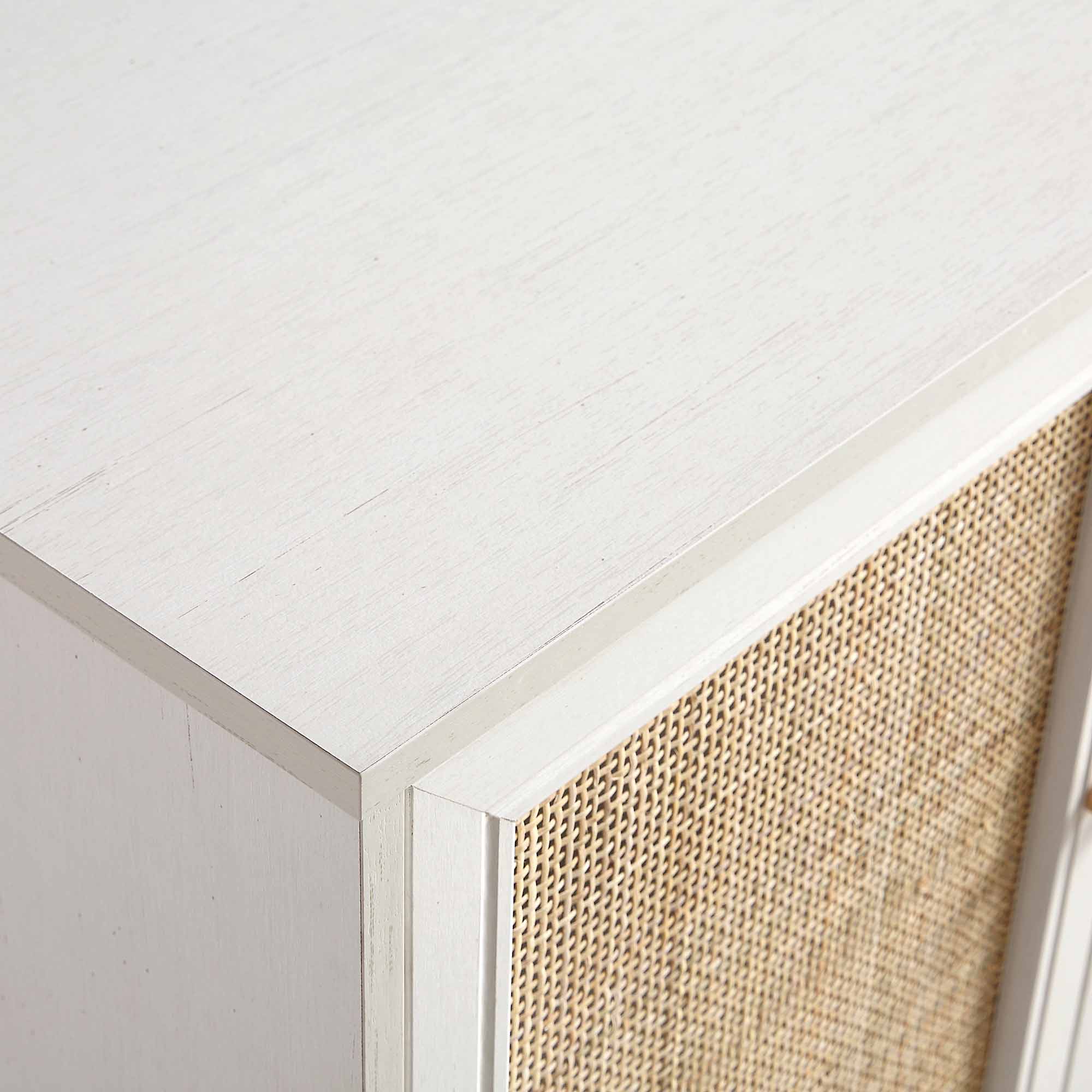 Frances Woven Rattan 3-Door Sideboard, White - Image 10