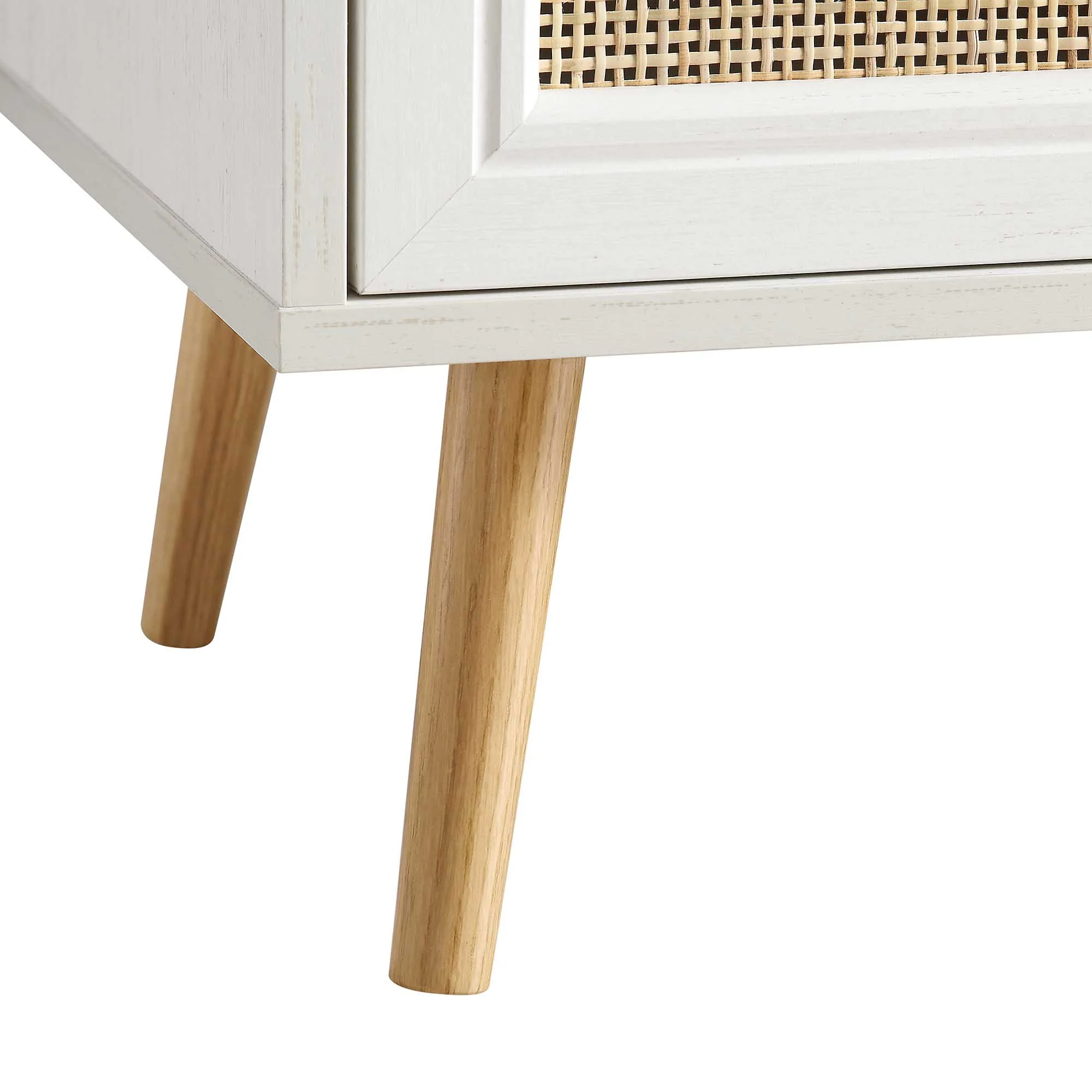 Frances Woven Rattan 3-Door Sideboard, White - Image 11