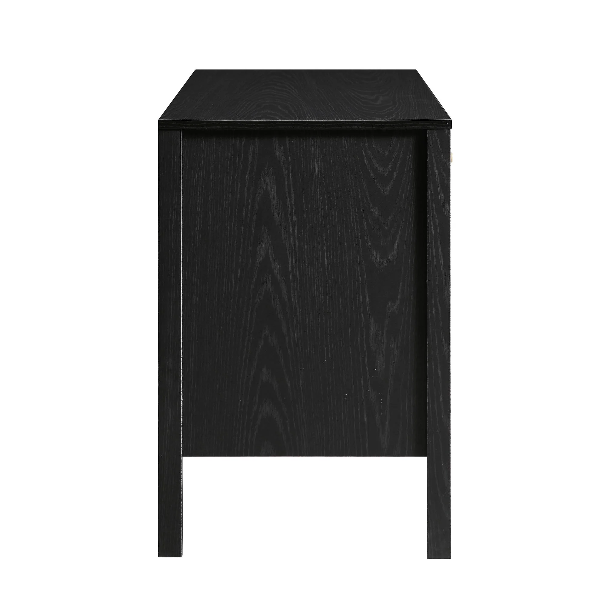Frances Woven Rattan 3-Drawer Desk, Black - Image 11