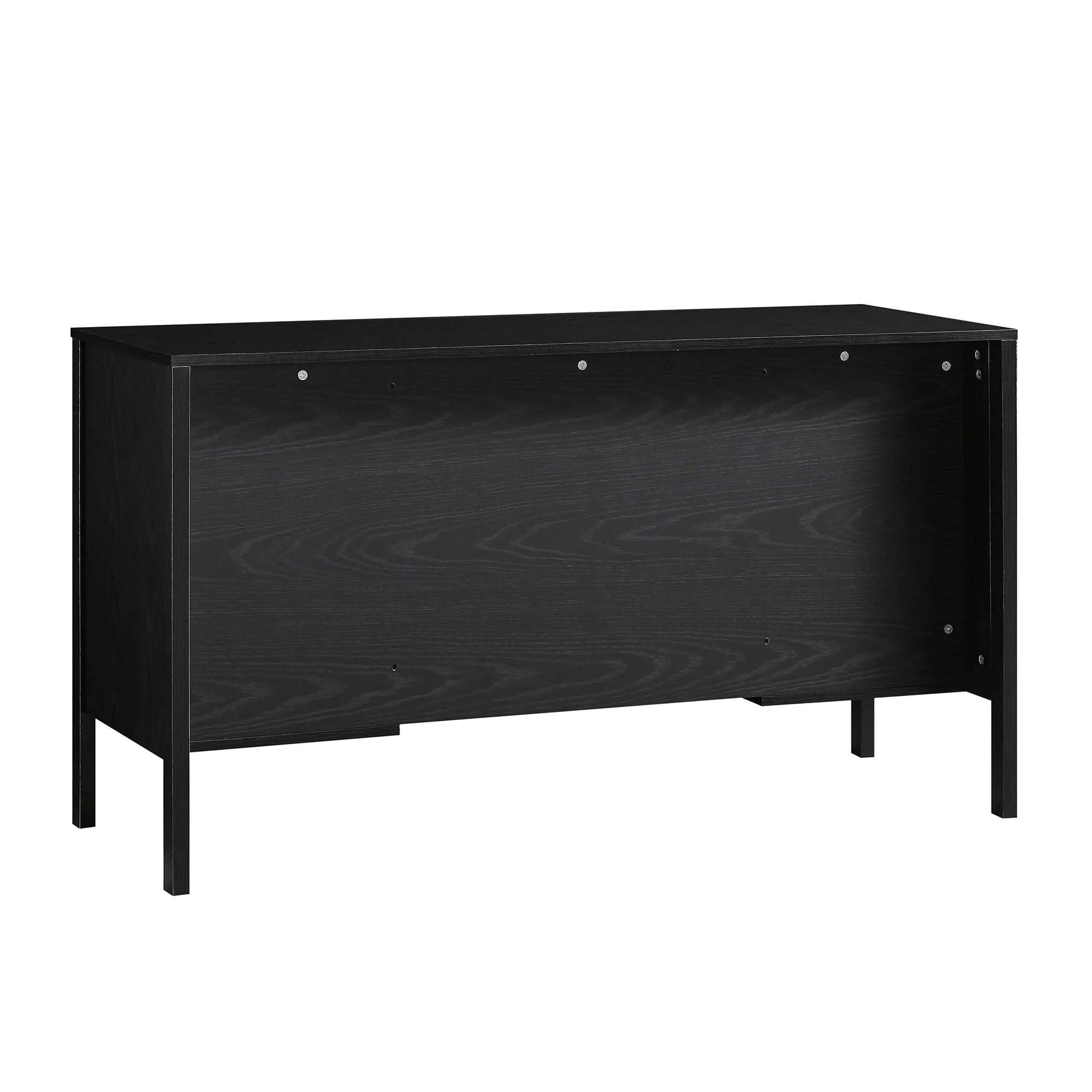 Frances Woven Rattan 3-Drawer Desk, Black - Image 12