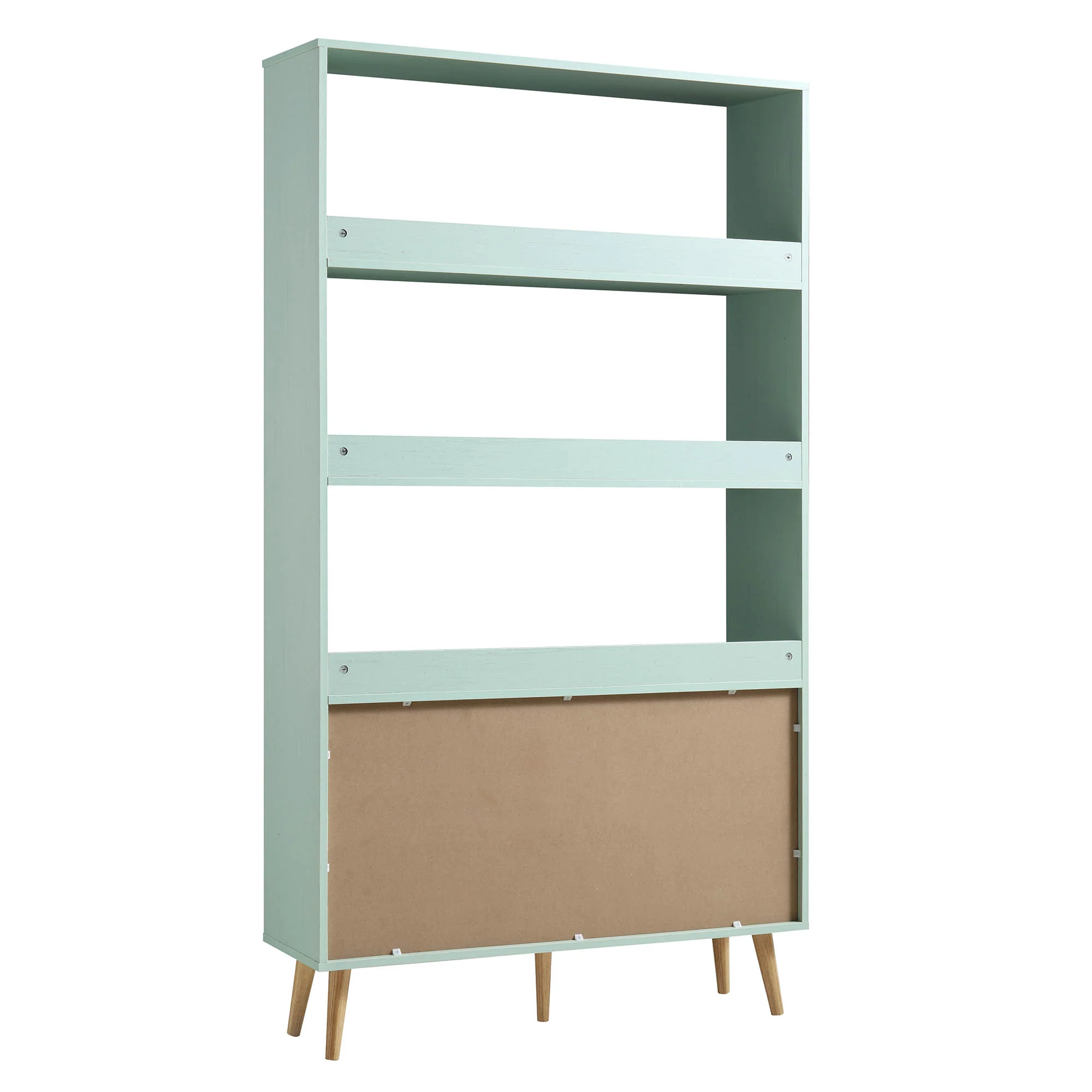 Frances Woven Rattan Bookcase with Doors, Mint - Image 9