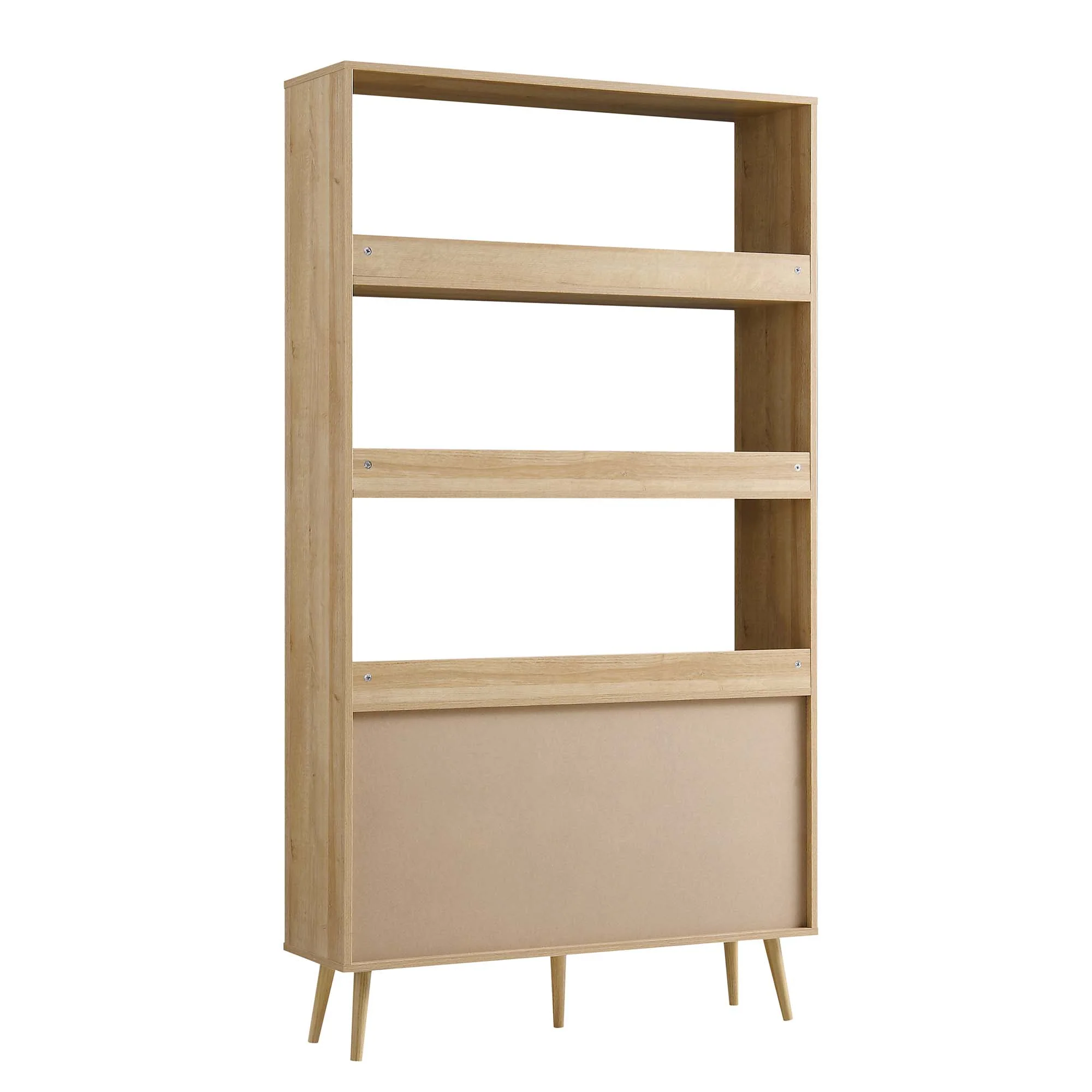 Frances Woven Rattan Tall Bookcase with Doors, Natural - Image 8