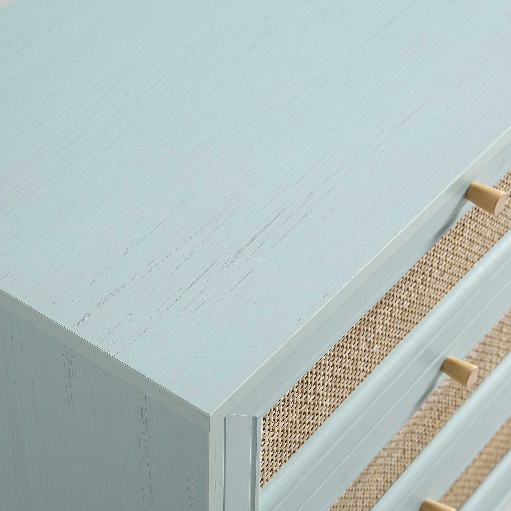 Frances Woven Rattan Chest of 6 Drawers, Mint - Image 12