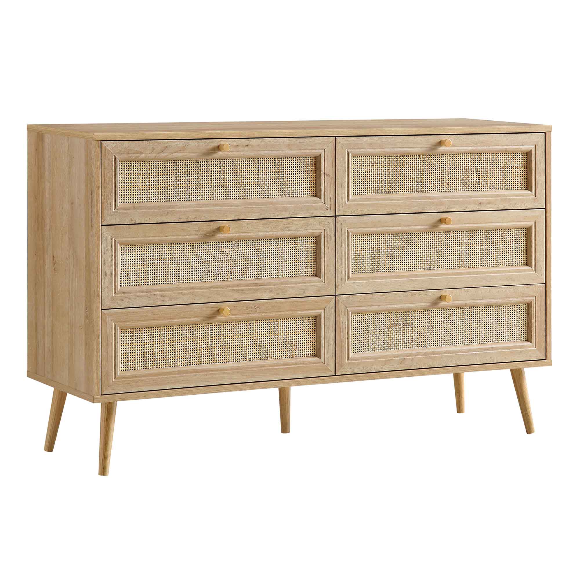 Frances Woven Rattan Chest of 6 Drawers, Natural - Image 3