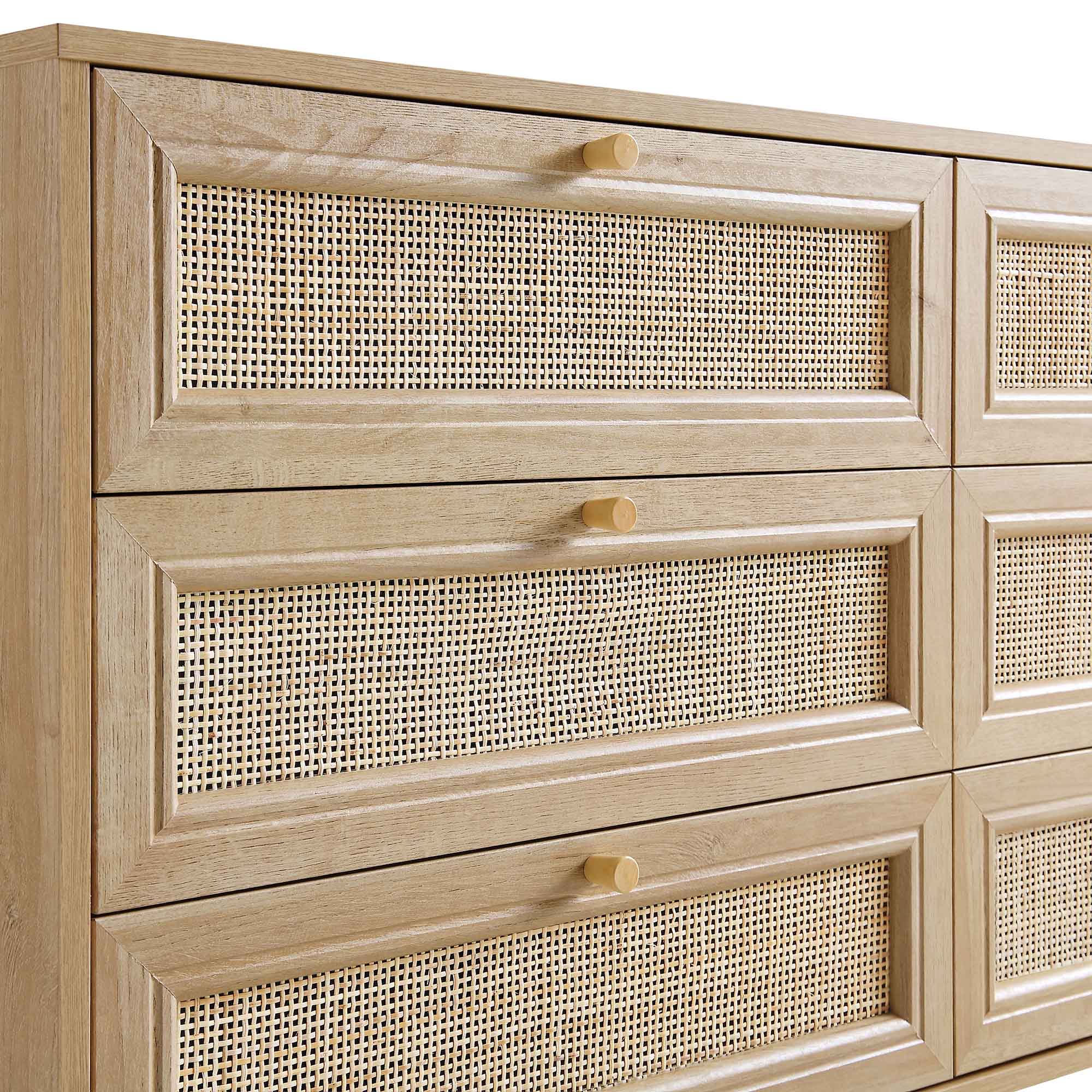 Frances Woven Rattan Chest of 6 Drawers, Natural - Image 8