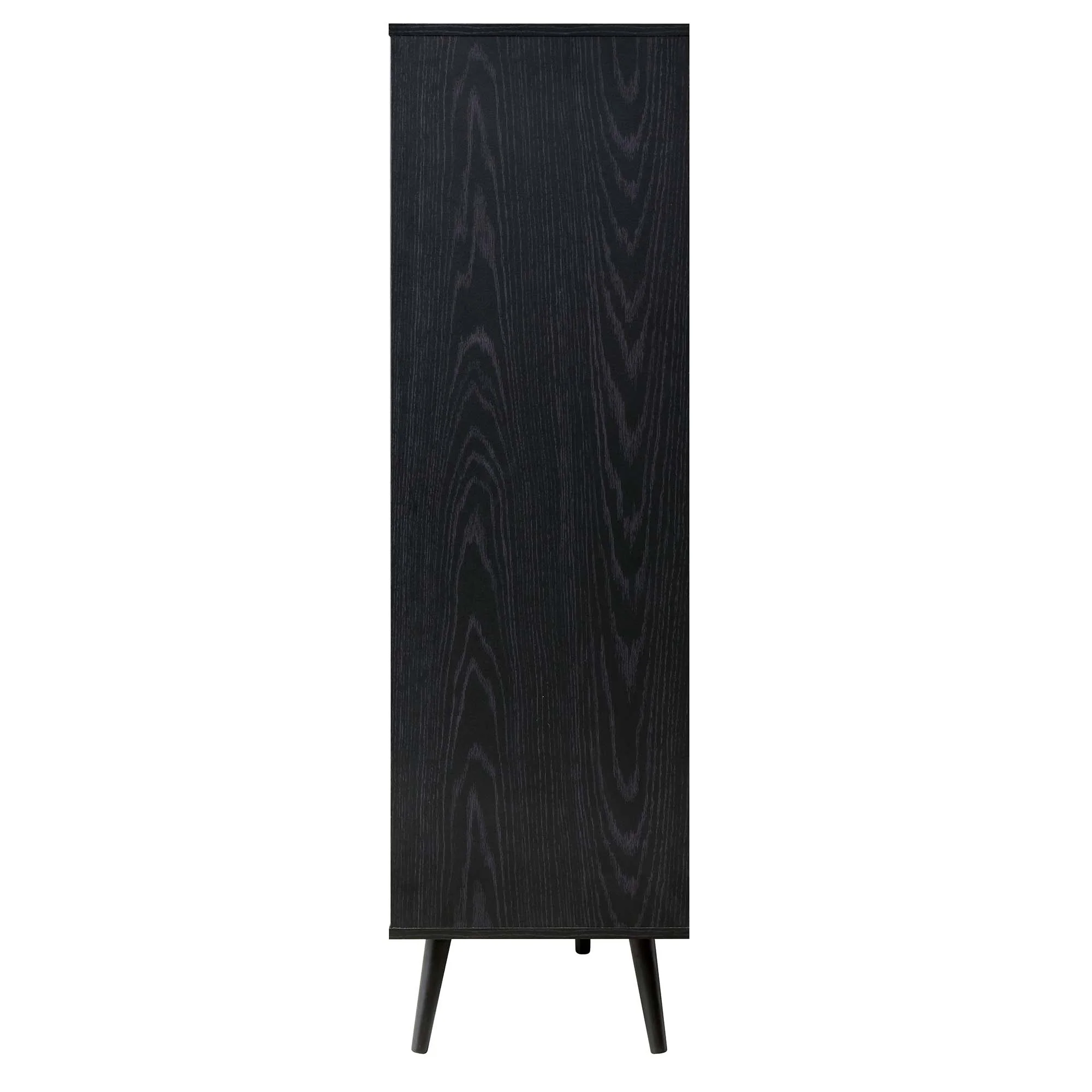 Frances Woven Rattan Display Cabinet, Black - Image 8
