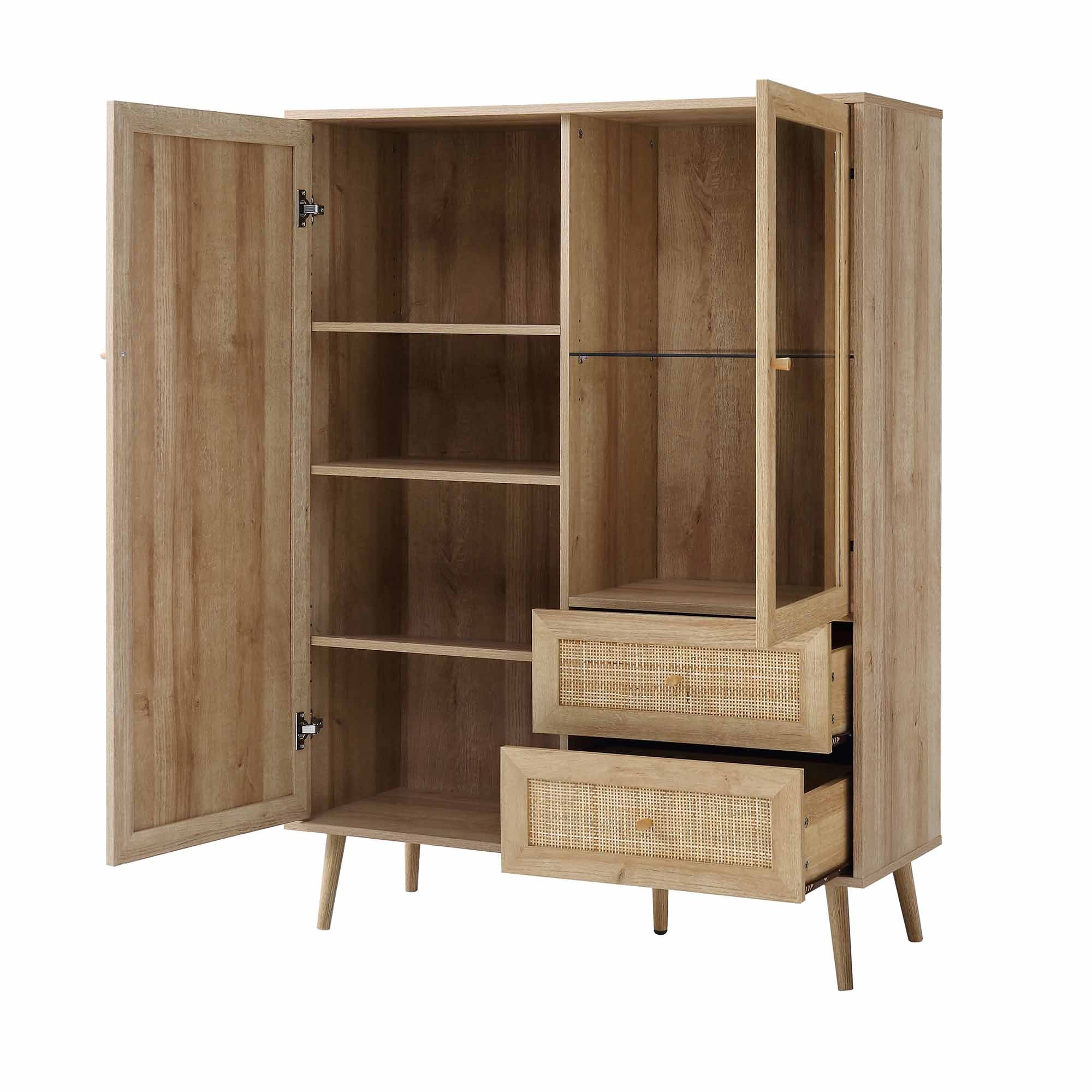 Frances Woven Rattan Display Cabinet, Natural - Image 6