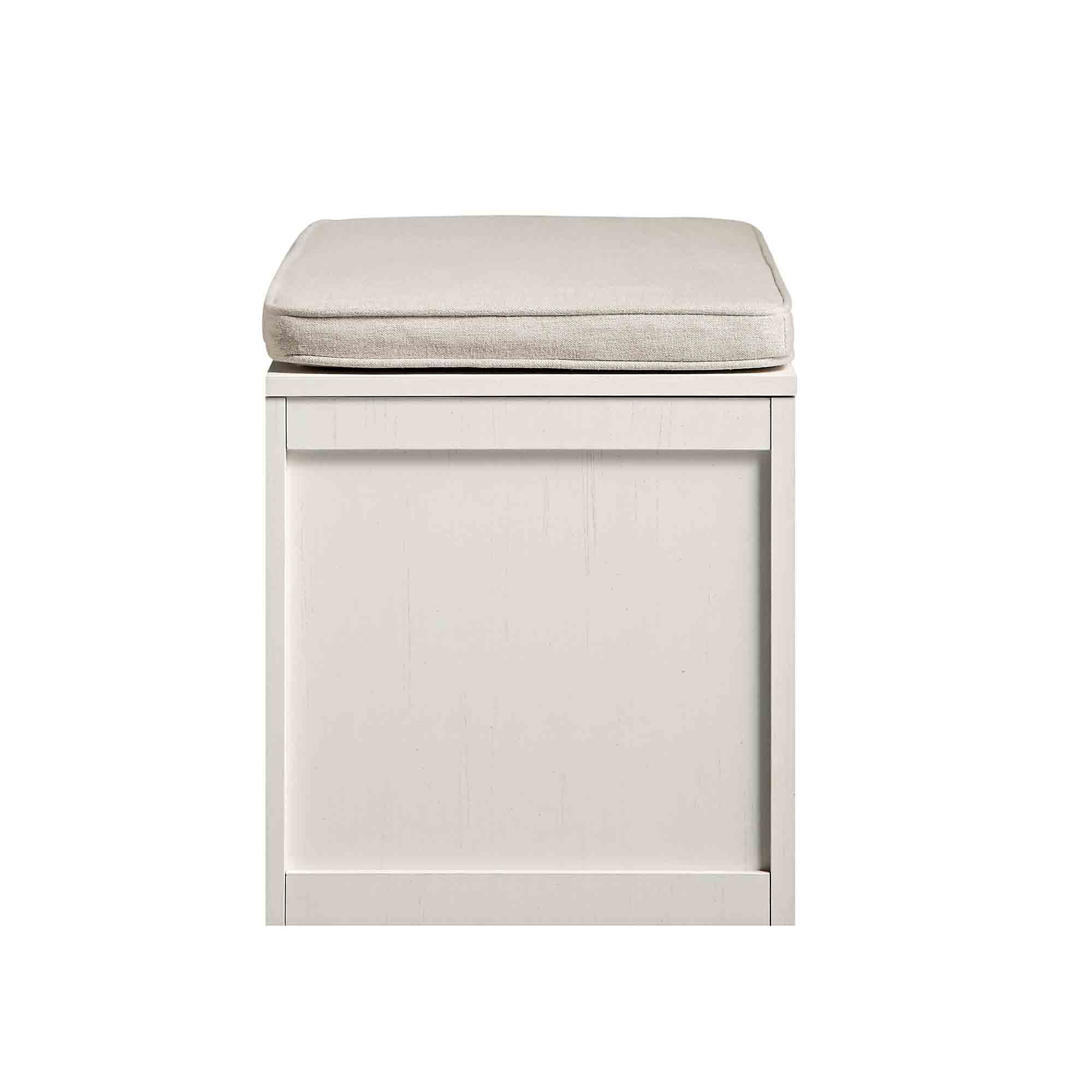 Frances Woven Rattan Double Storage Stool with Cushion, White - Image 9