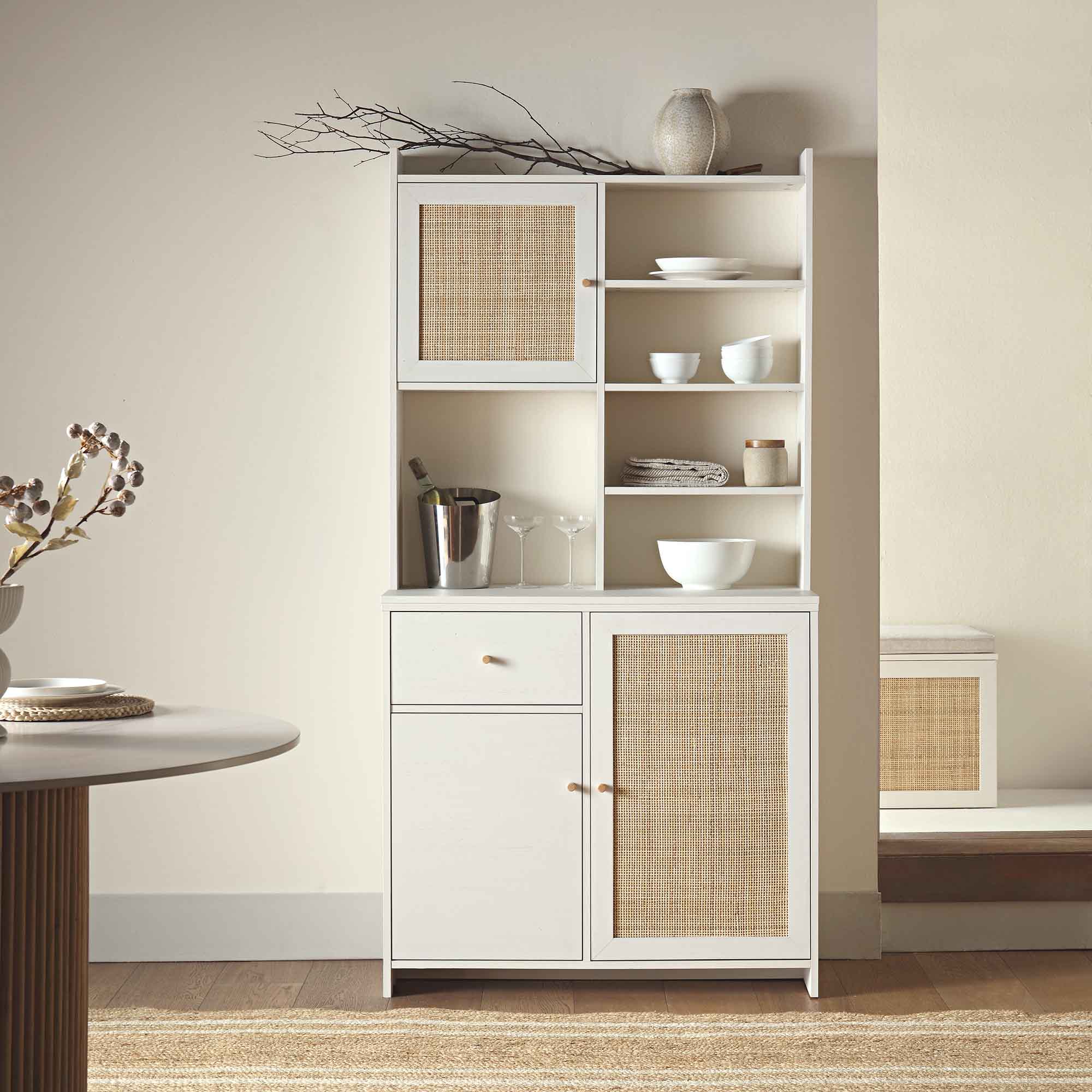 Frances Woven Rattan Dresser, White - Image 2