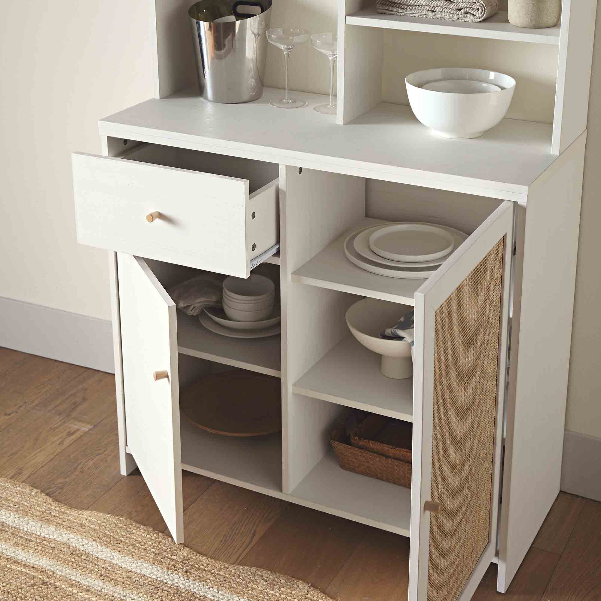 Frances Woven Rattan Dresser, White - Image 3