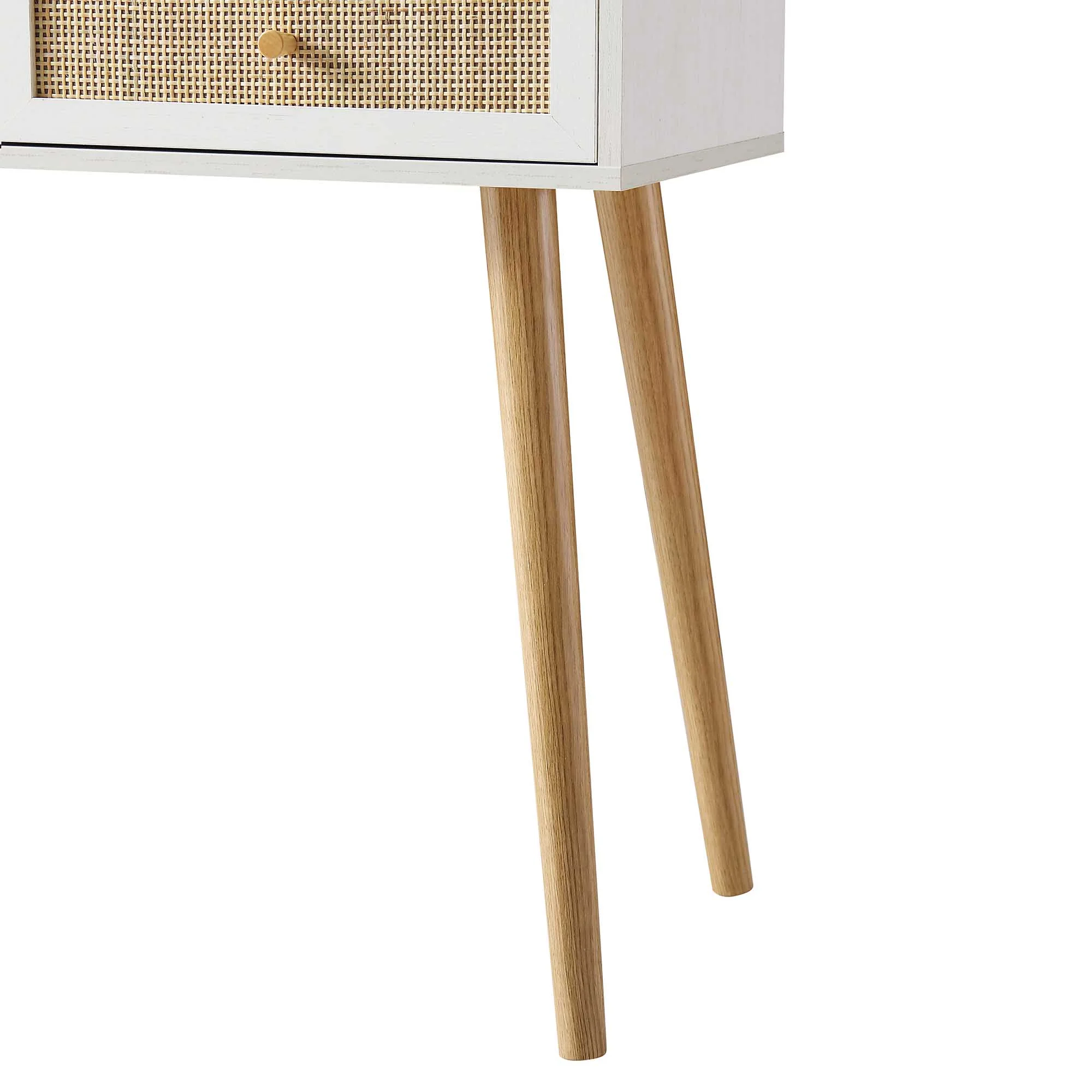 Frances Woven Rattan Dressing Table with Mirror, White - Image 11