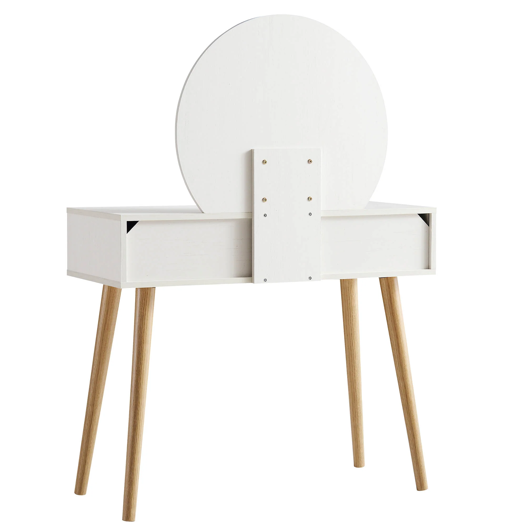 Frances Woven Rattan Dressing Table with Mirror, White - Image 8