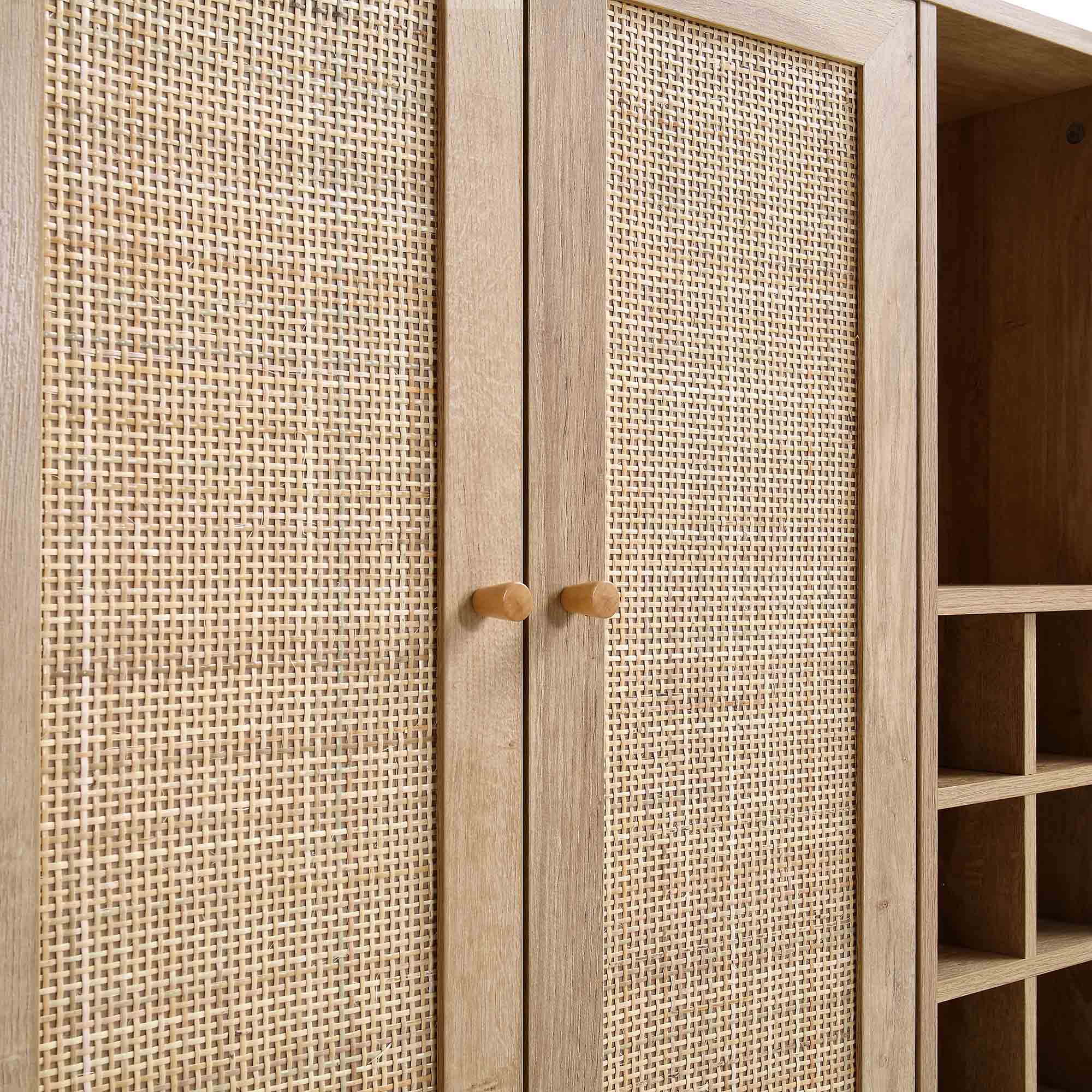 Frances Woven Rattan Drinks Cabinet, Natural - Image 9