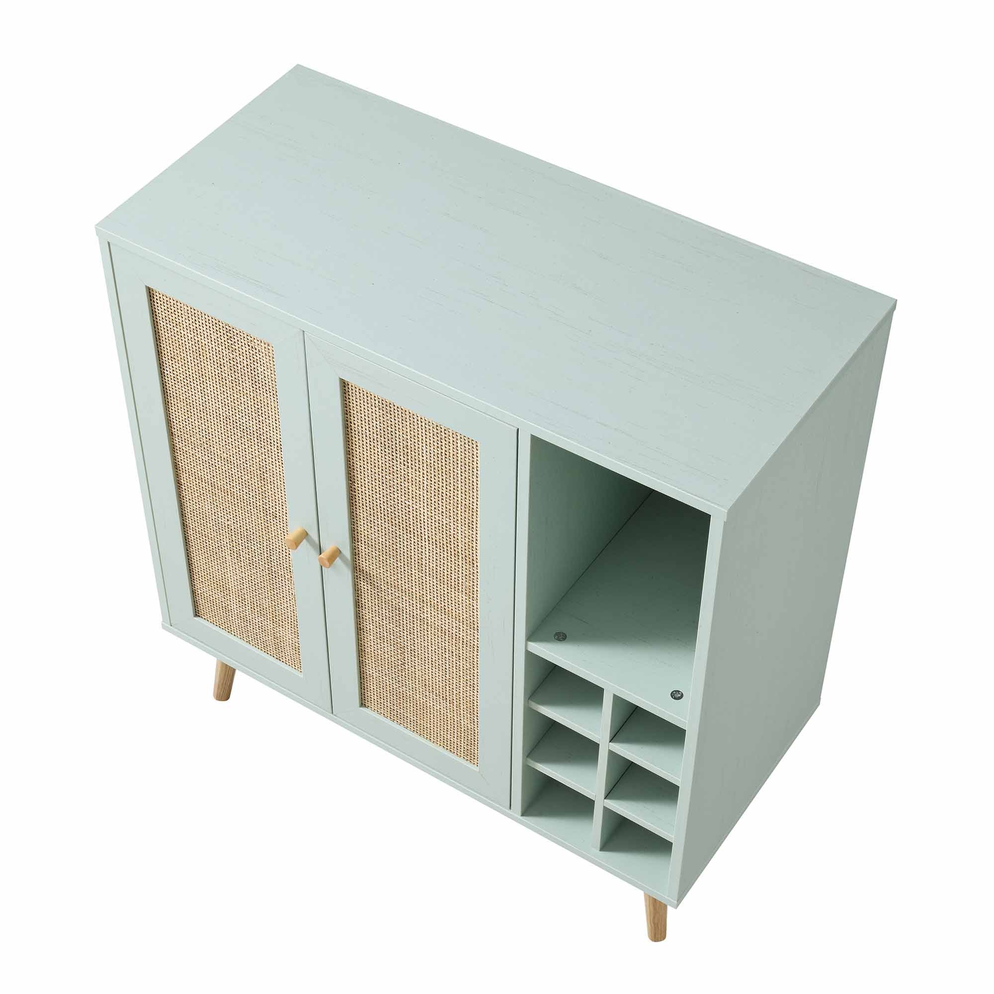 Frances Woven Rattan Drinks Cabinet, Mint - Image 8