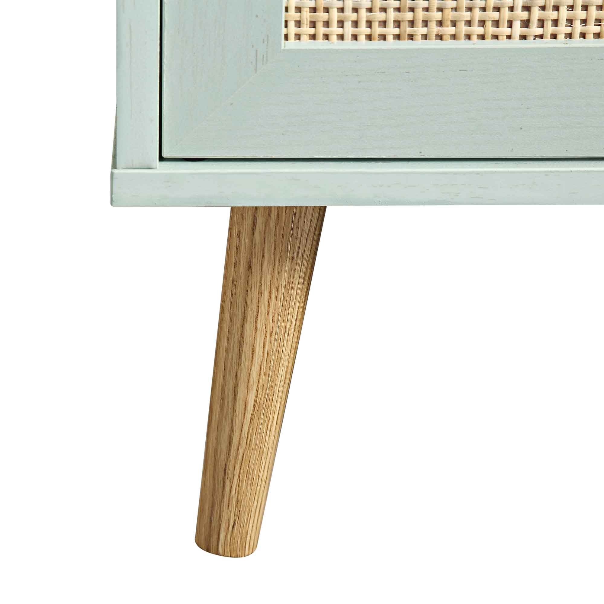 Frances Woven Rattan Kitchen Cabinet, Mint - Image 14