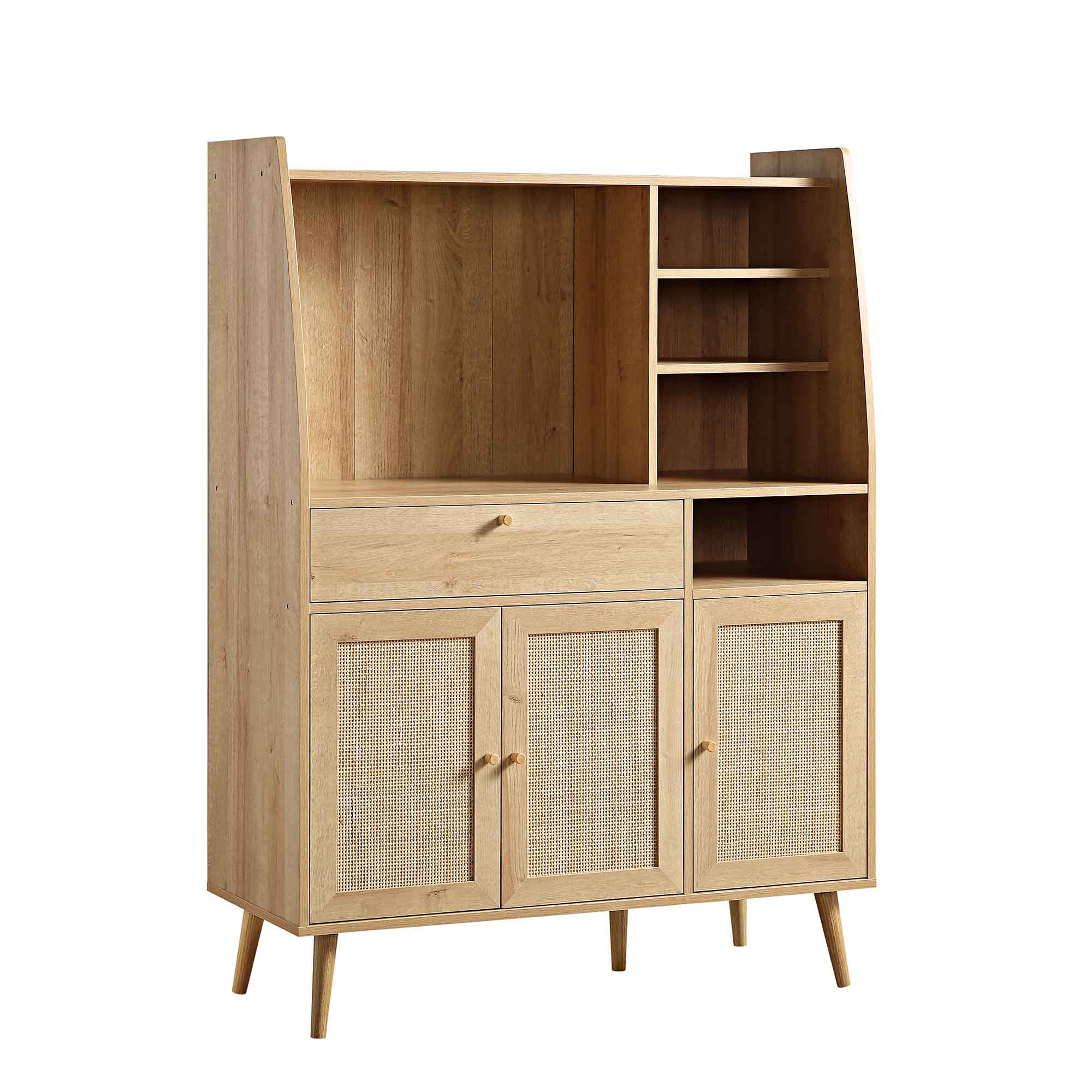 Frances Woven Rattan Kitchen Cabinet, Natural - Image 5
