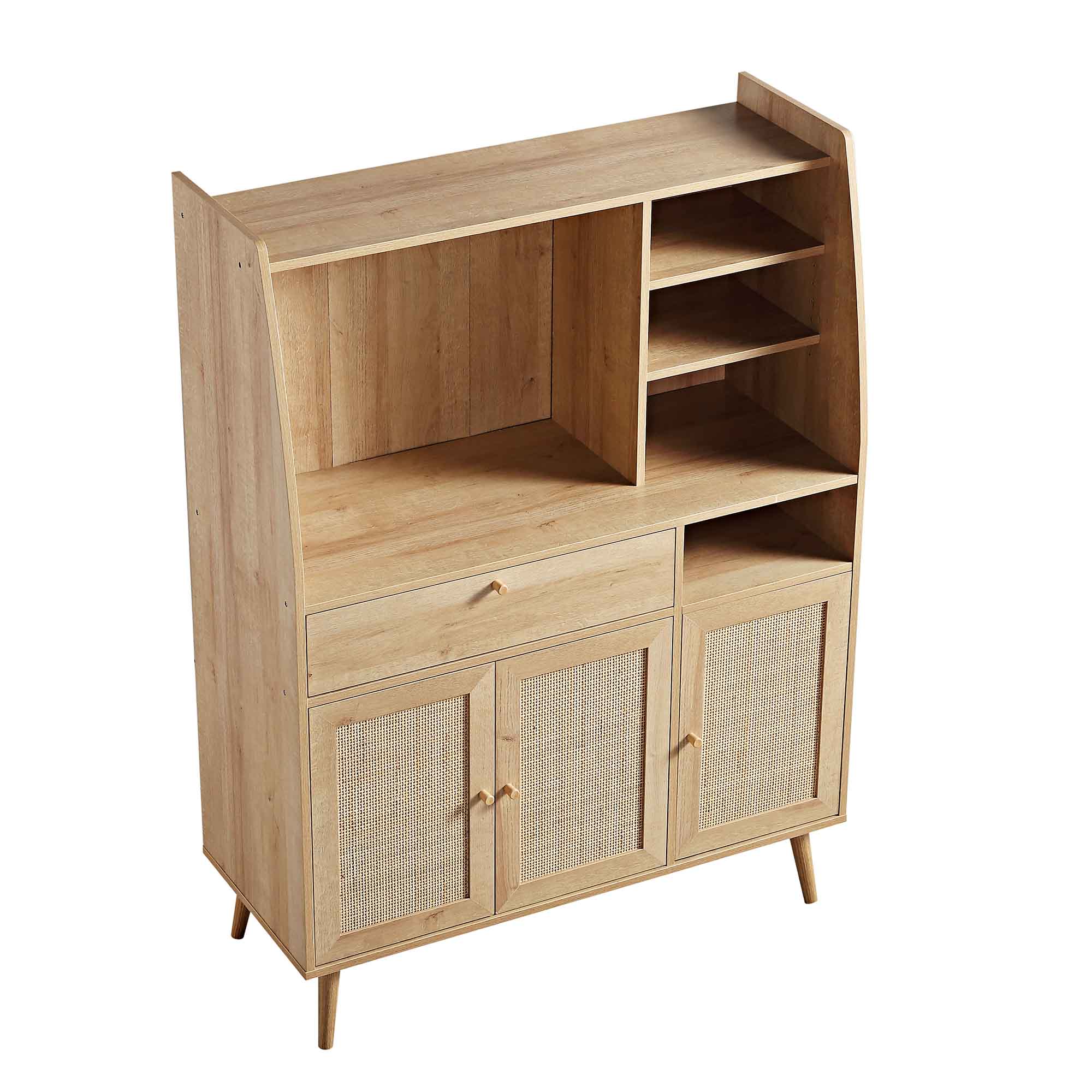 Frances Woven Rattan Kitchen Cabinet, Natural - Image 9