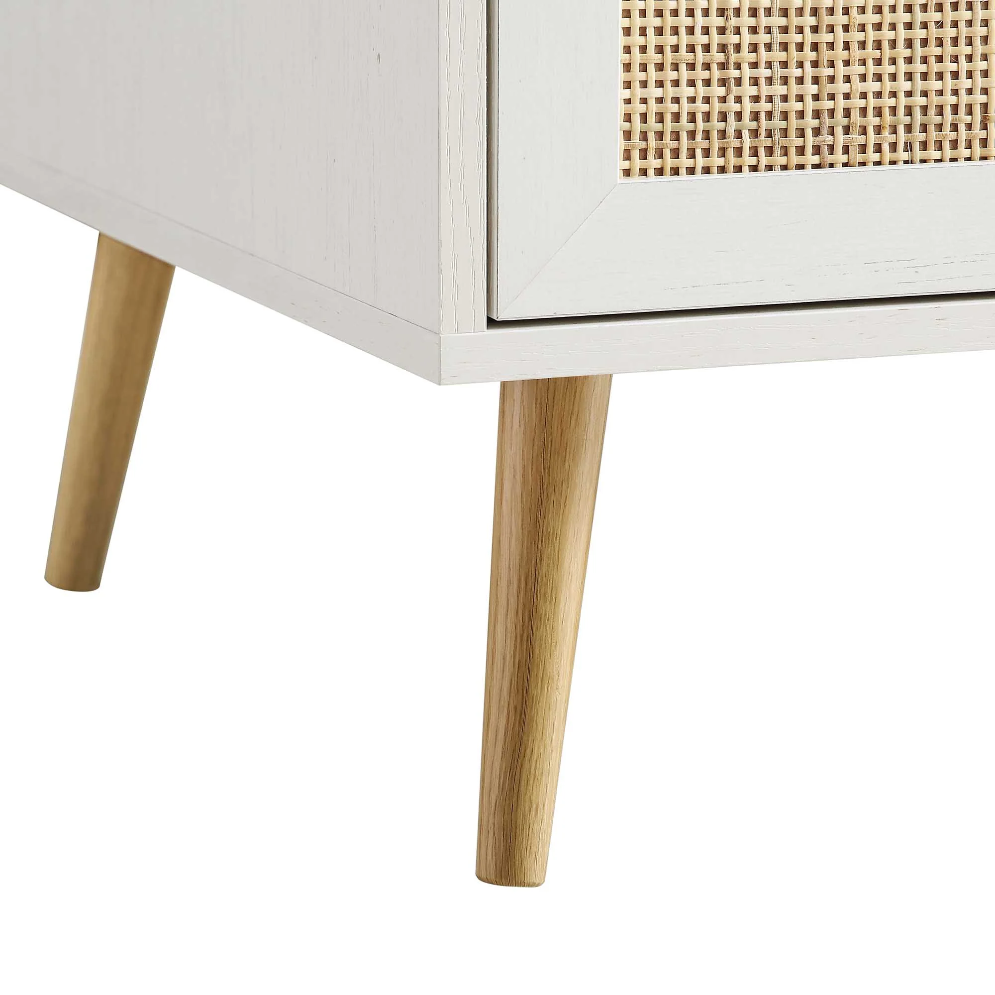Frances Woven Rattan Compact Double Wardrobe, White - Image 11