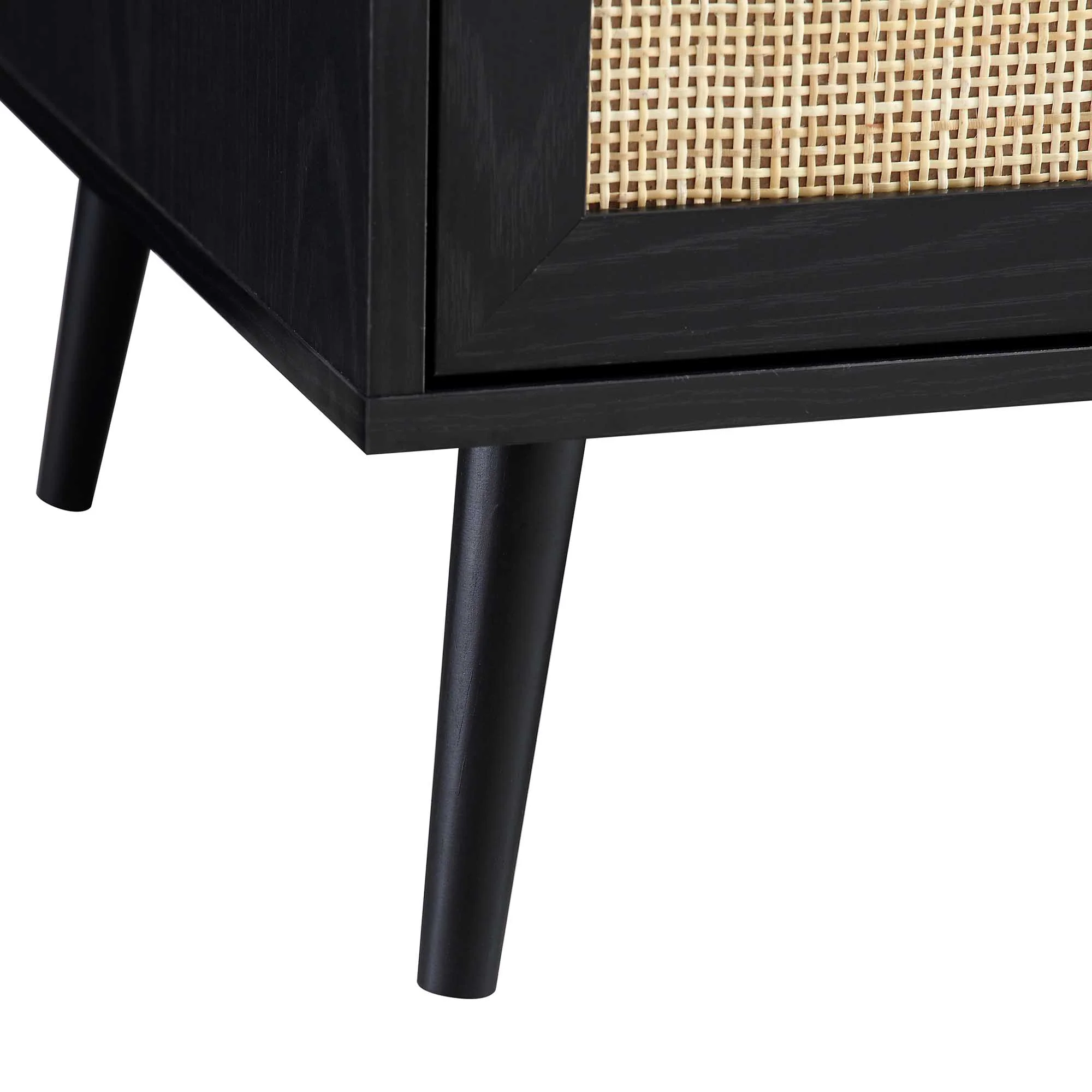 Frances Woven Rattan Compact Double Wardrobe, Black - Image 12