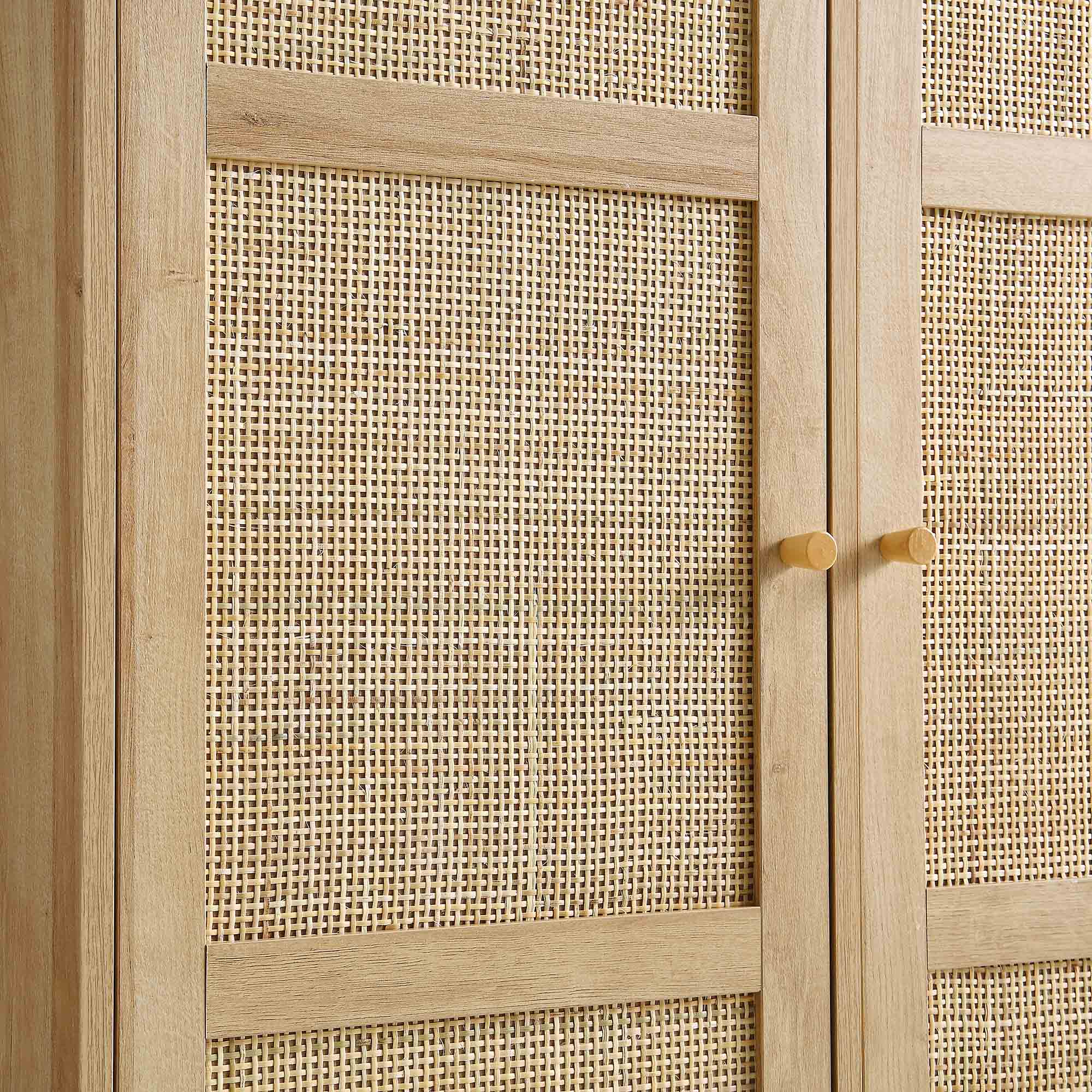 Frances Woven Rattan Compact Double Wardrobe, Natural - Image 10