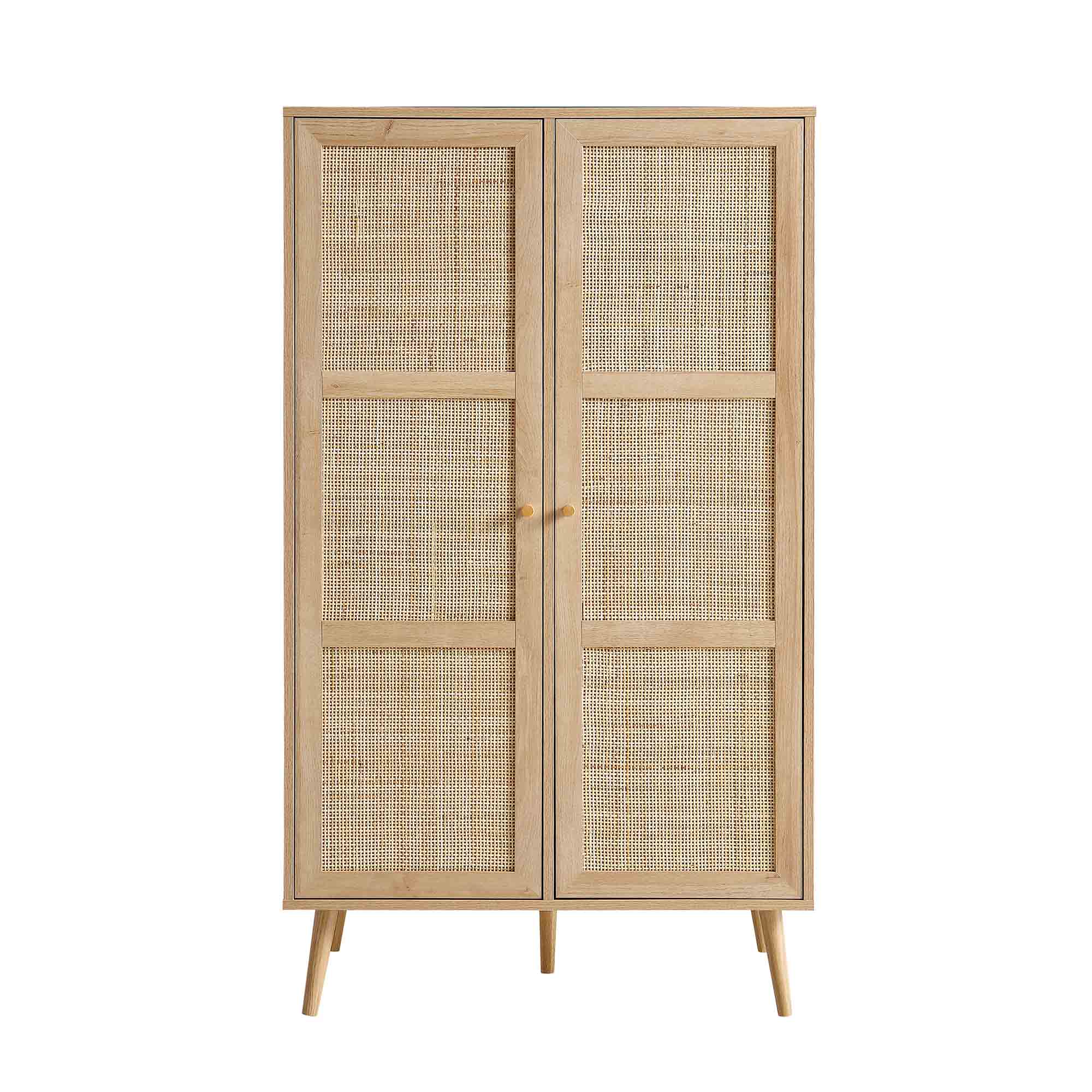 Frances Woven Rattan Compact Double Wardrobe, Natural - Image 4