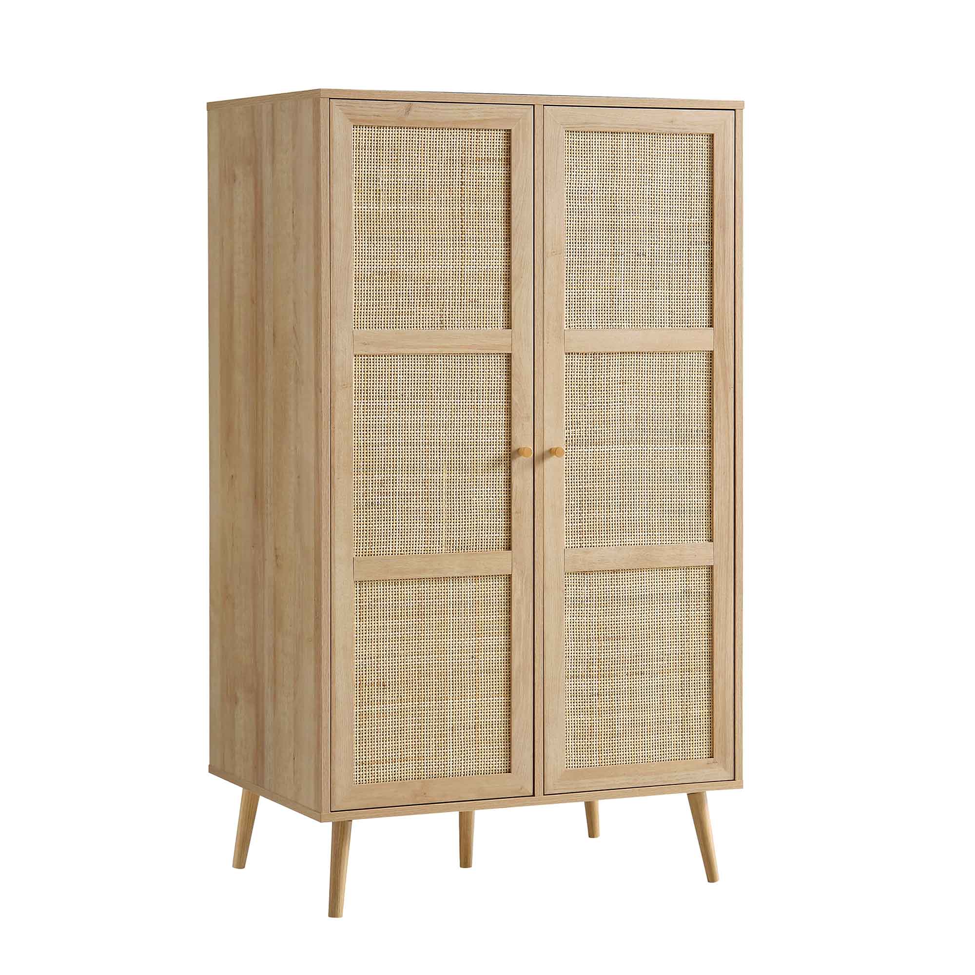 Frances Woven Rattan Compact Double Wardrobe, Natural - Image 5